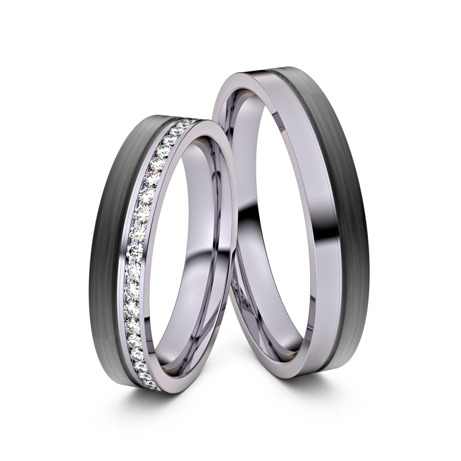 Brillanten-Trauringe 950er Palladium-carbon – opt. mit Gravur, Farbe, wählbarer Reinheitsstufe & hochwertigem Holzetui Unkategorisiert online kaufen