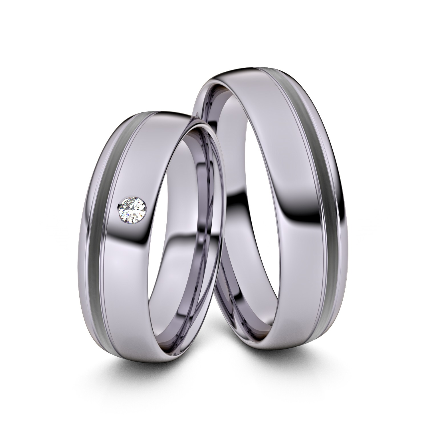 Brillanten-Trauringe 950er Palladium-Carbon – opt. mit Gravur, Farbe, wählbarer Reinheitsstufe & hochwertigem Holzetui Unkategorisiert online kaufen
