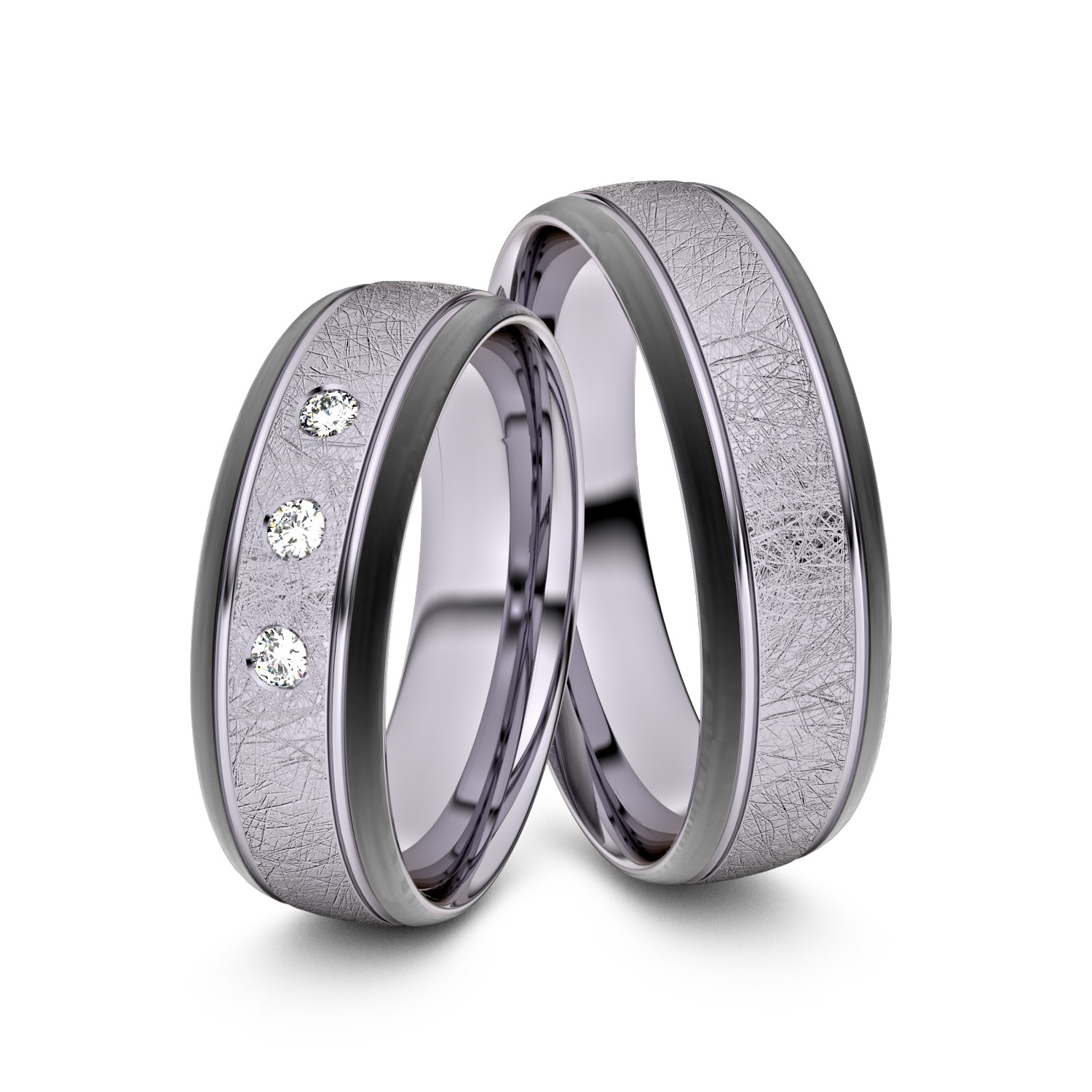 Brillanten-Trauringe 950er Palladium-Carbon – opt. mit Gravur, Farbe, wählbarer Reinheitsstufe & hochwertigem Holzetui Unkategorisiert online kaufen