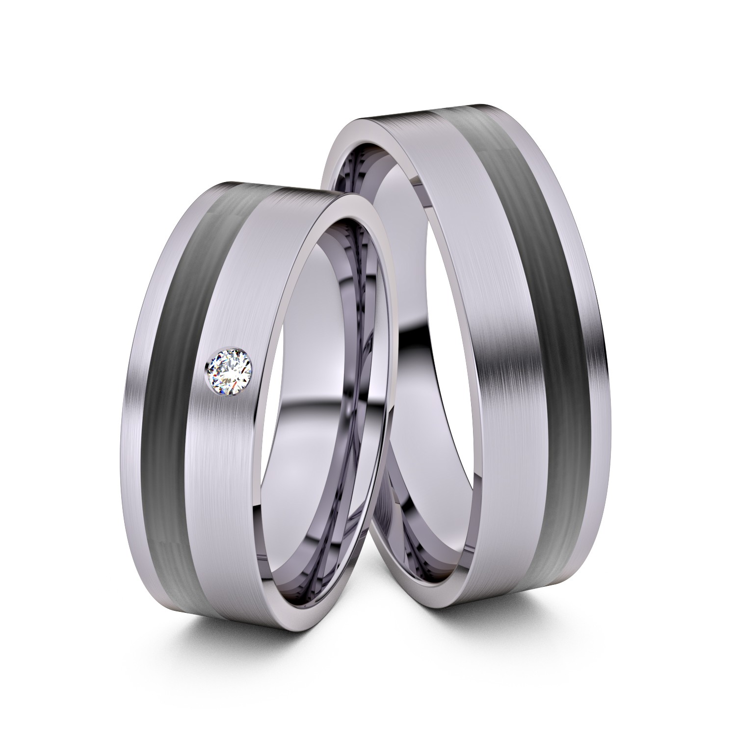 Brillanten-Trauringe 950er Palladium-Carbon – opt. mit Gravur, Farbe, wählbarer Reinheitsstufe & hochwertigem Holzetui Unkategorisiert online kaufen