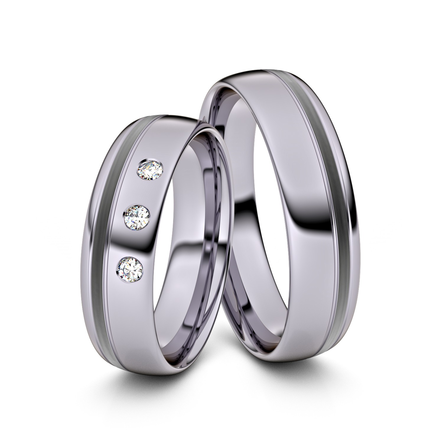 Brillanten-Trauringe 950er Palladium-Carbon – opt. mit Gravur, Farbe, wählbarer Reinheitsstufe & hochwertigem Holzetui Unkategorisiert Produktbild