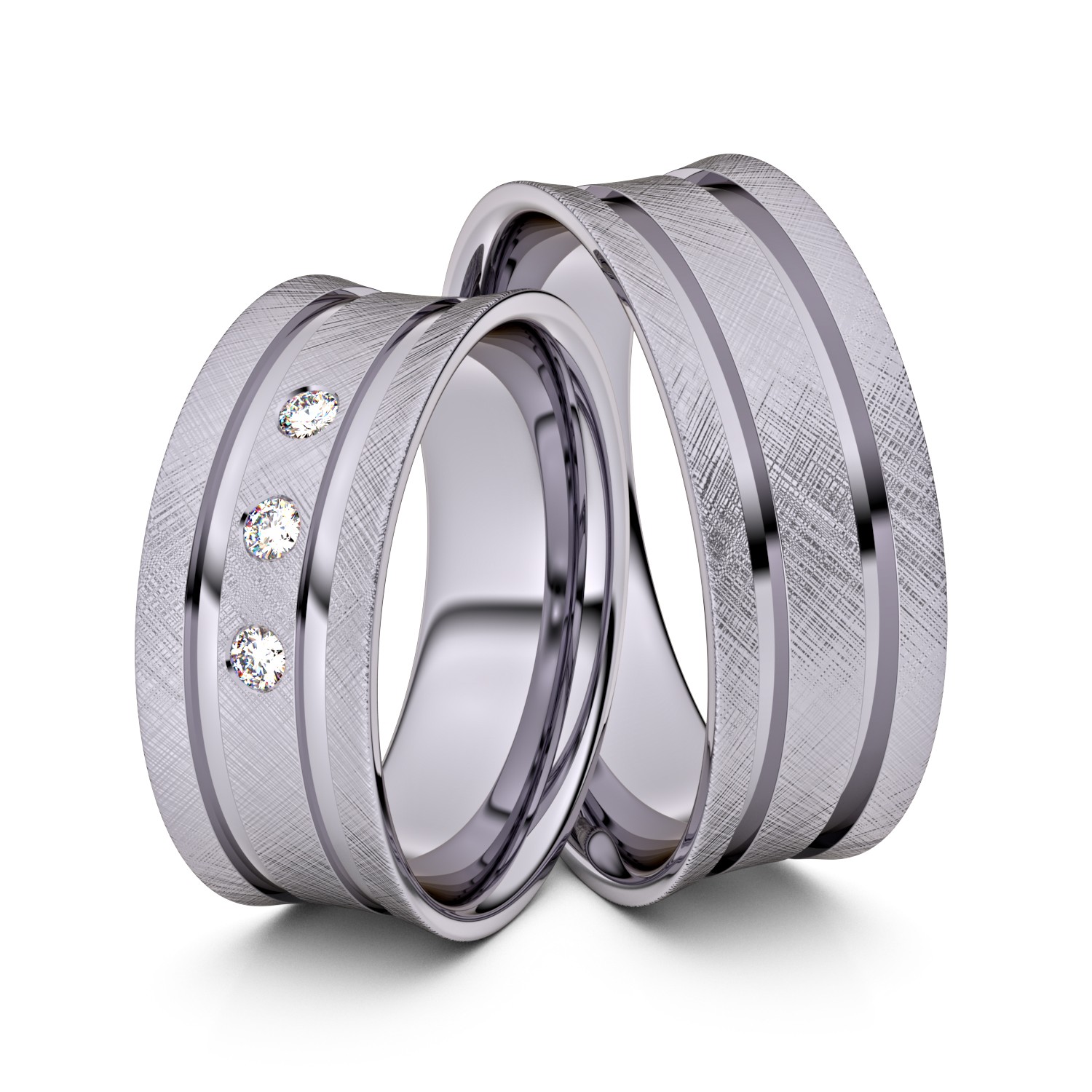 Brillanten-Trauringe 950er Palladium – opt. mit Gravur, Farbe, wählbarer Reinheitsstufe & hochwertigem Holzetui Unkategorisiert online kaufen