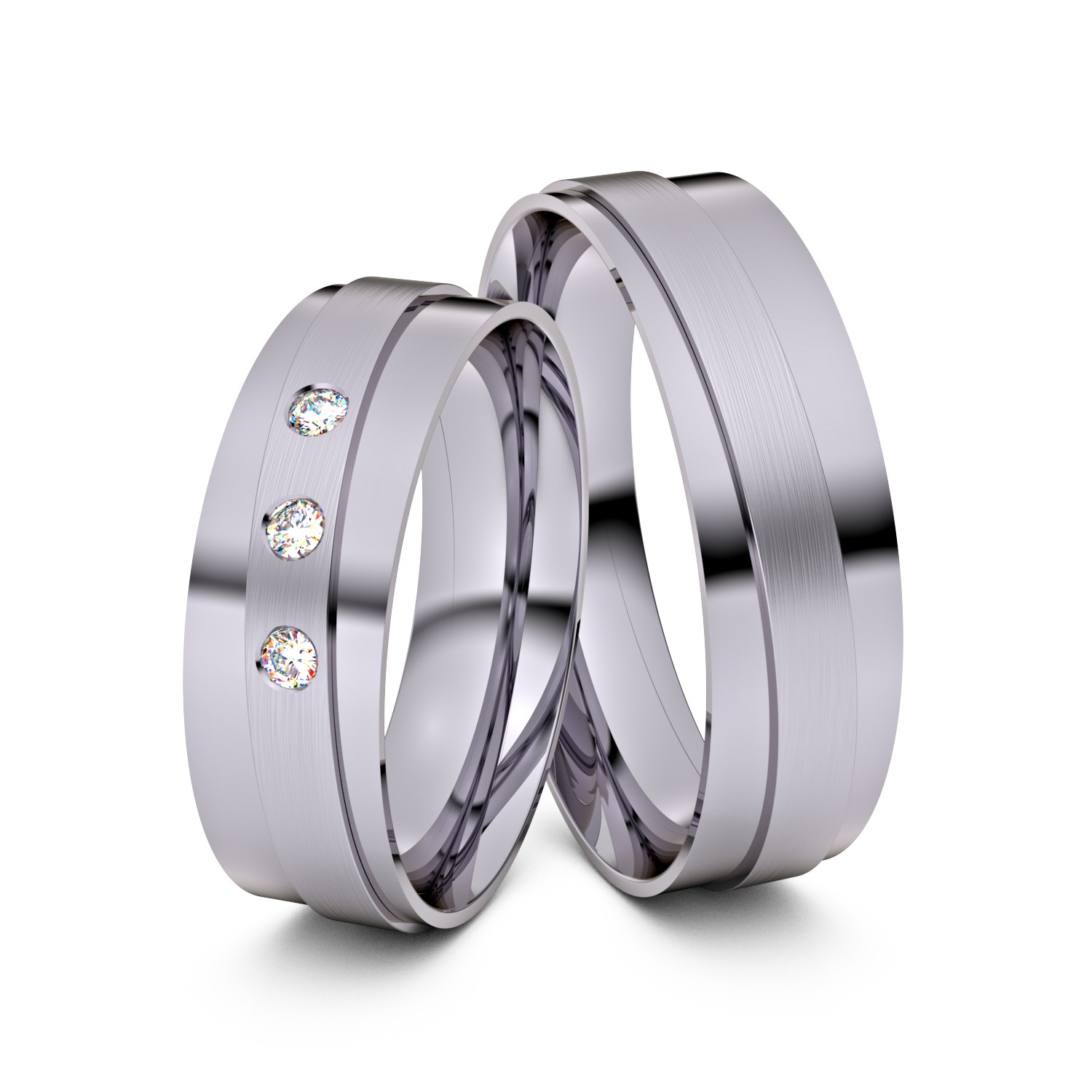 Brillanten-Trauringe 950er Palladium – opt. mit Gravur, Farbe, wählbarer Reinheitsstufe & hochwertigem Holzetui Unkategorisiert online kaufen