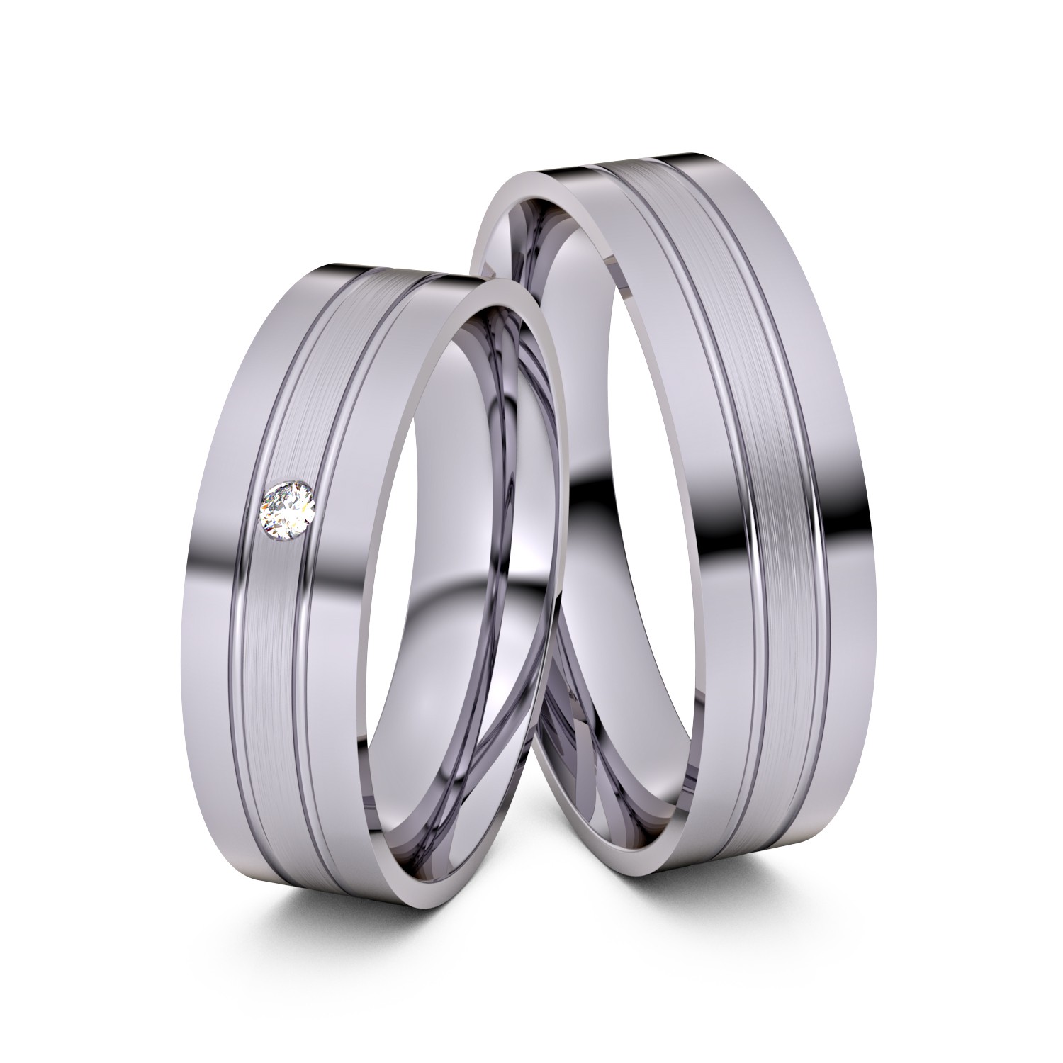Brillanten-Trauringe 950er Palladium – opt. mit Gravur, Farbe, wählbarer Reinheitsstufe & hochwertigem Holzetui Unkategorisiert online kaufen