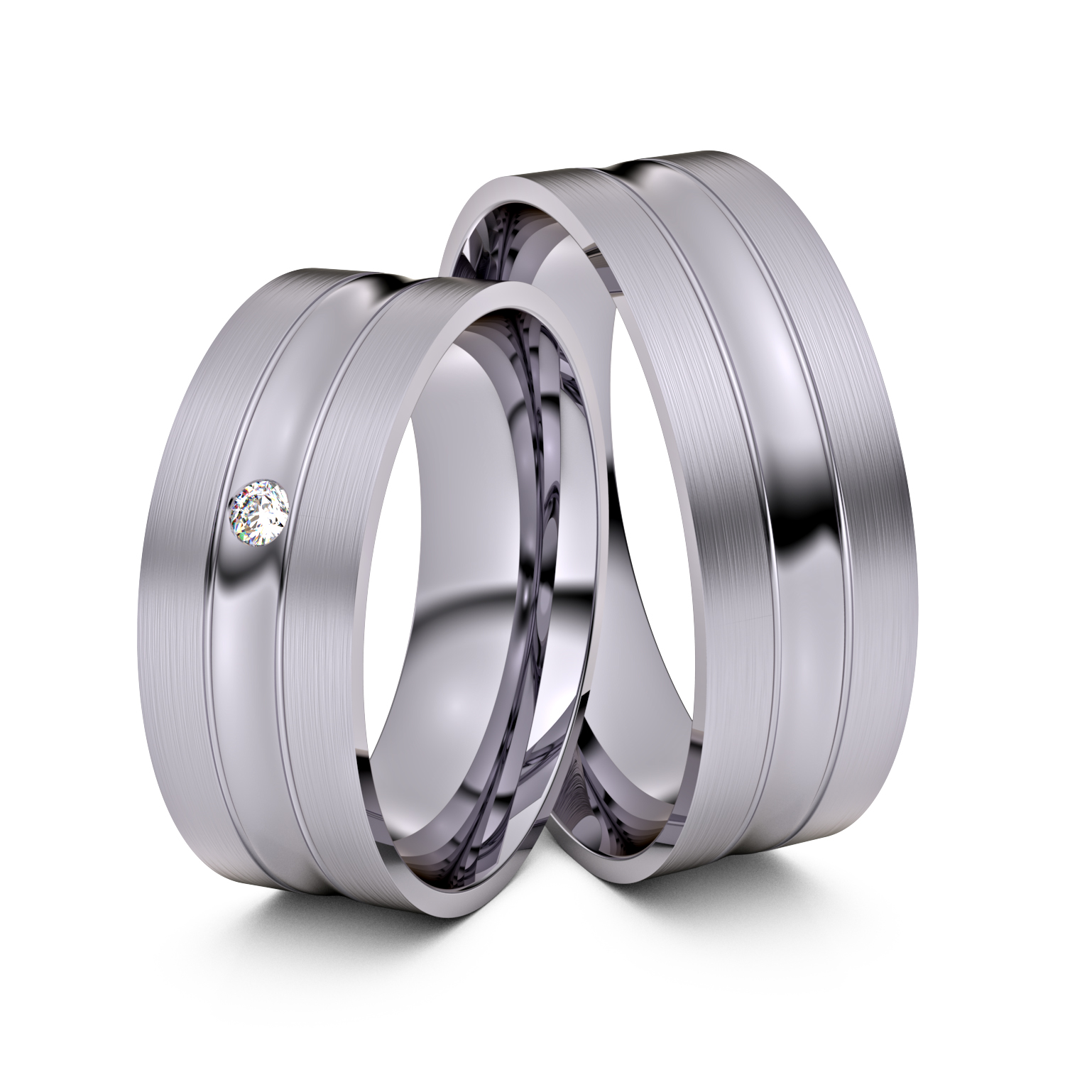 Brillanten-Trauringe 950er Palladium – opt. mit Gravur, Farbe, wählbarer Reinheitsstufe & hochwertigem Holzetui Unkategorisiert online kaufen
