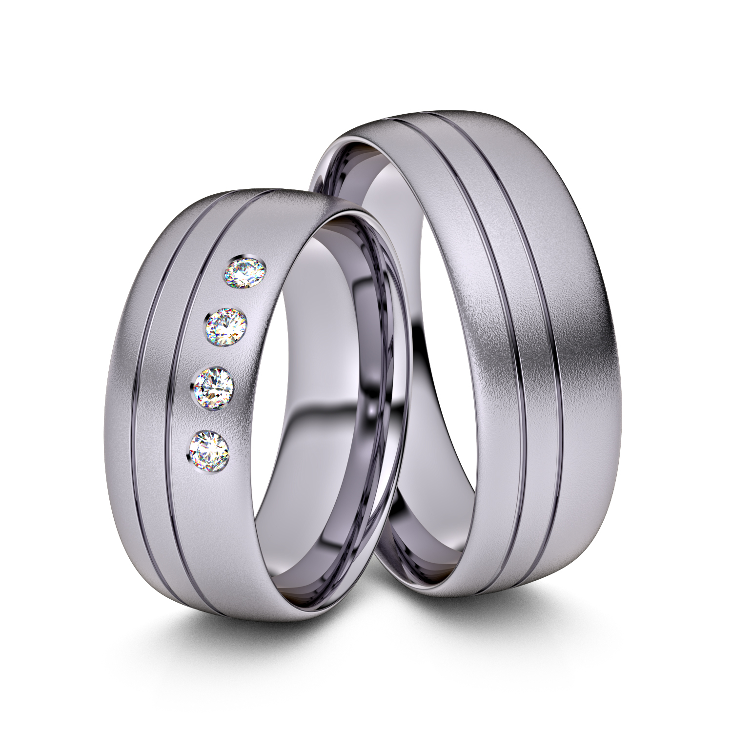 Brillanten-Trauringe 950er Palladium – opt. mit Gravur, Farbe, wählbarer Reinheitsstufe & hochwertigem Holzetui Unkategorisiert online kaufen