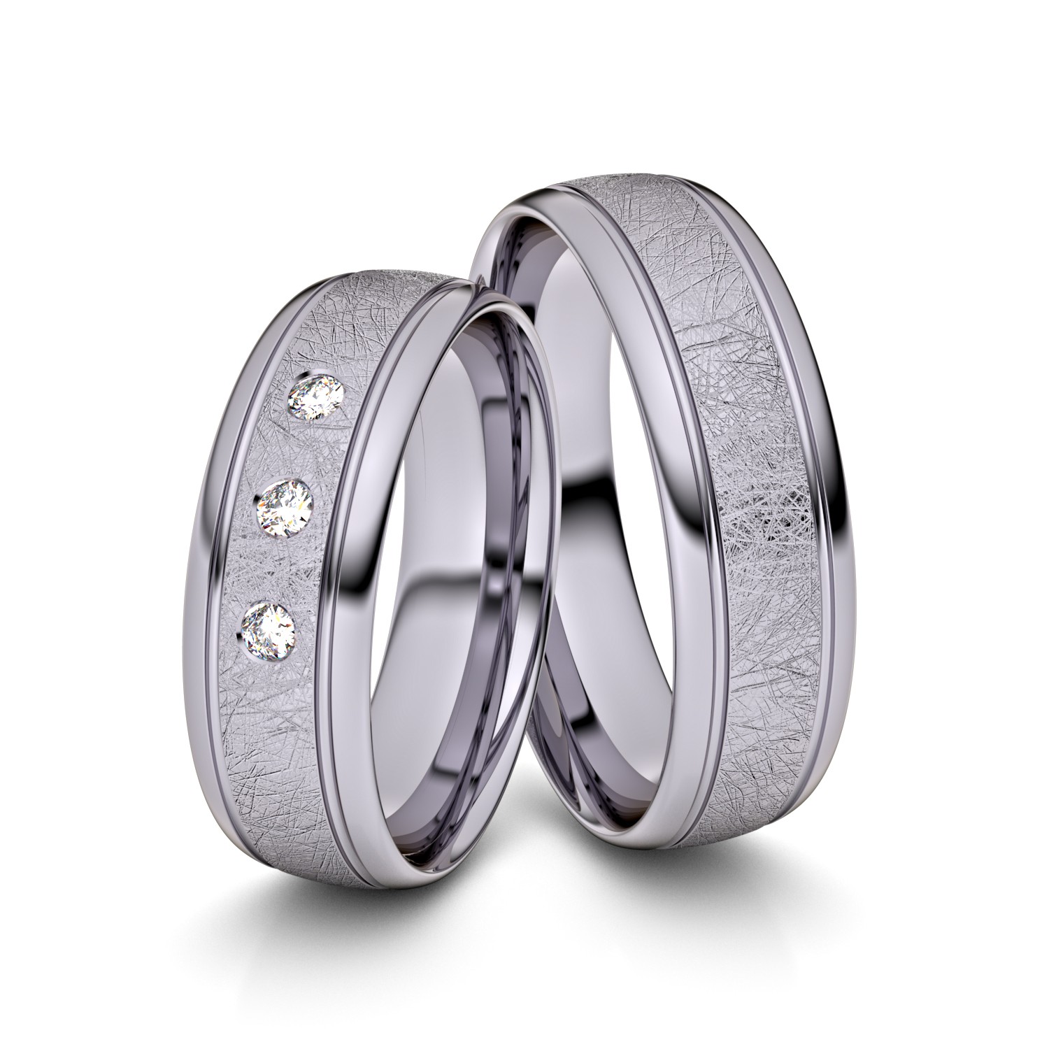 Brillanten-Trauringe 950er Palladium – opt. mit Gravur, Farbe, wählbarer Reinheitsstufe & hochwertigem Holzetui Unkategorisiert online kaufen