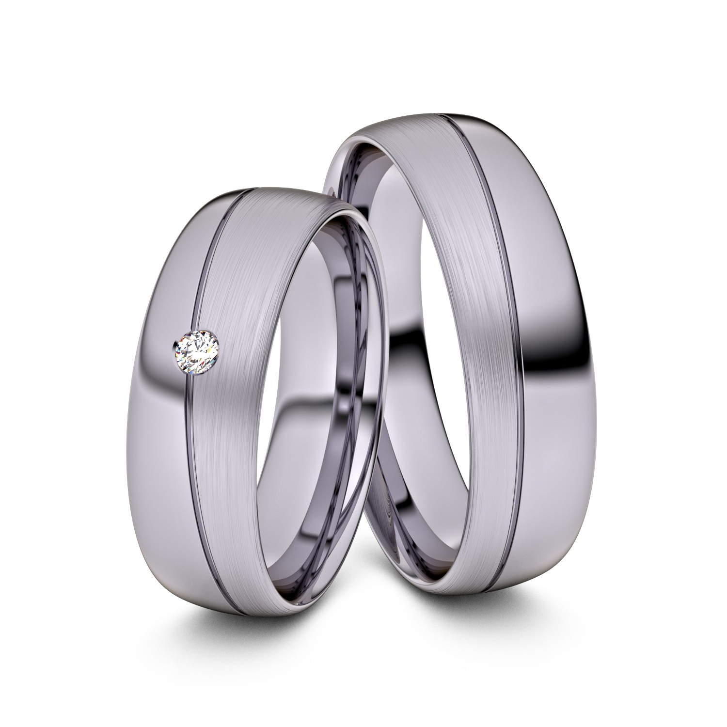 Brillanten-Trauringe 950er Palladium – opt. mit Gravur, Farbe, wählbarer Reinheitsstufe & hochwertigem Holzetui Unkategorisiert online kaufen