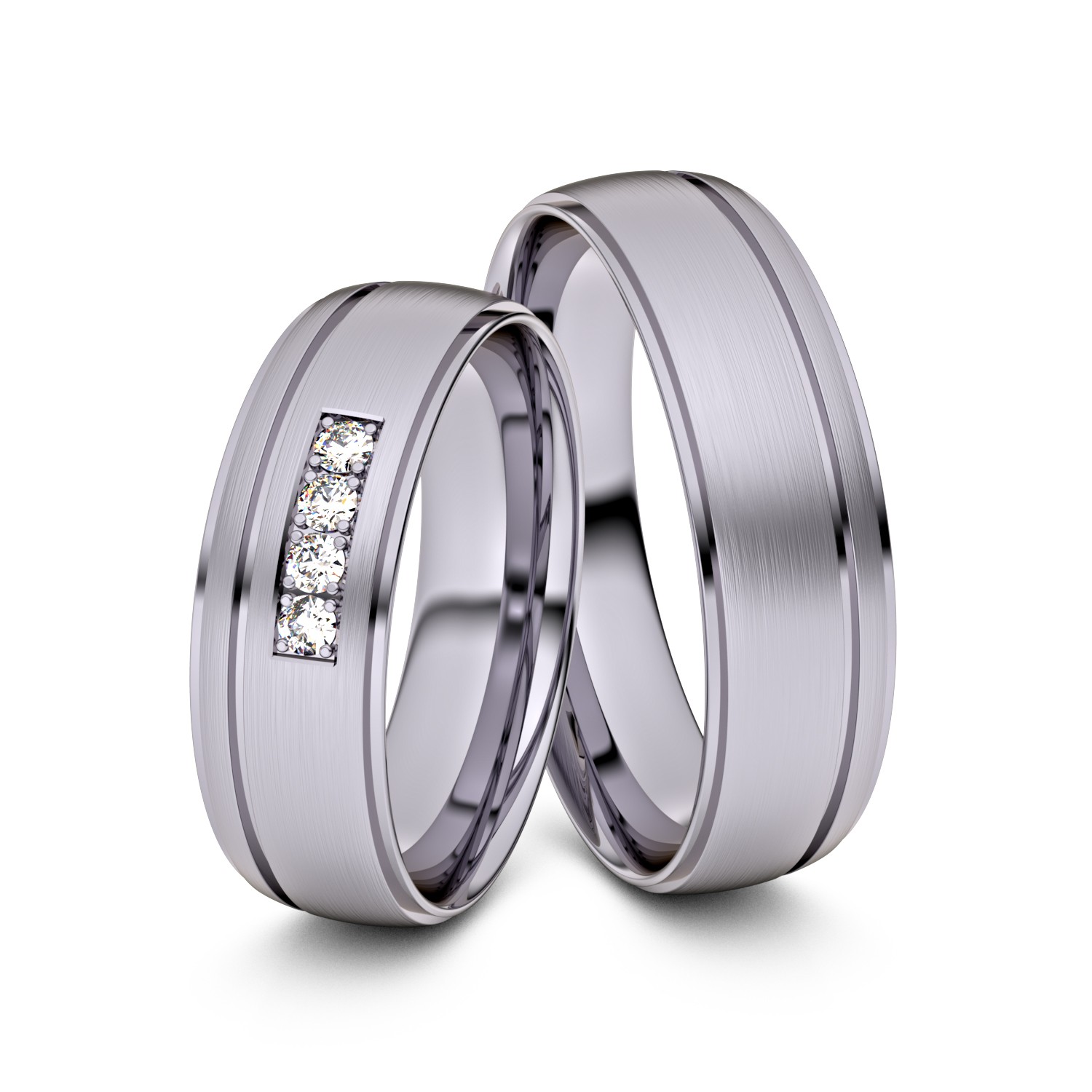 Brillanten-Trauringe 950er Palladium – opt. mit Gravur, Farbe, wählbarer Reinheitsstufe & hochwertigem Holzetui Unkategorisiert online kaufen
