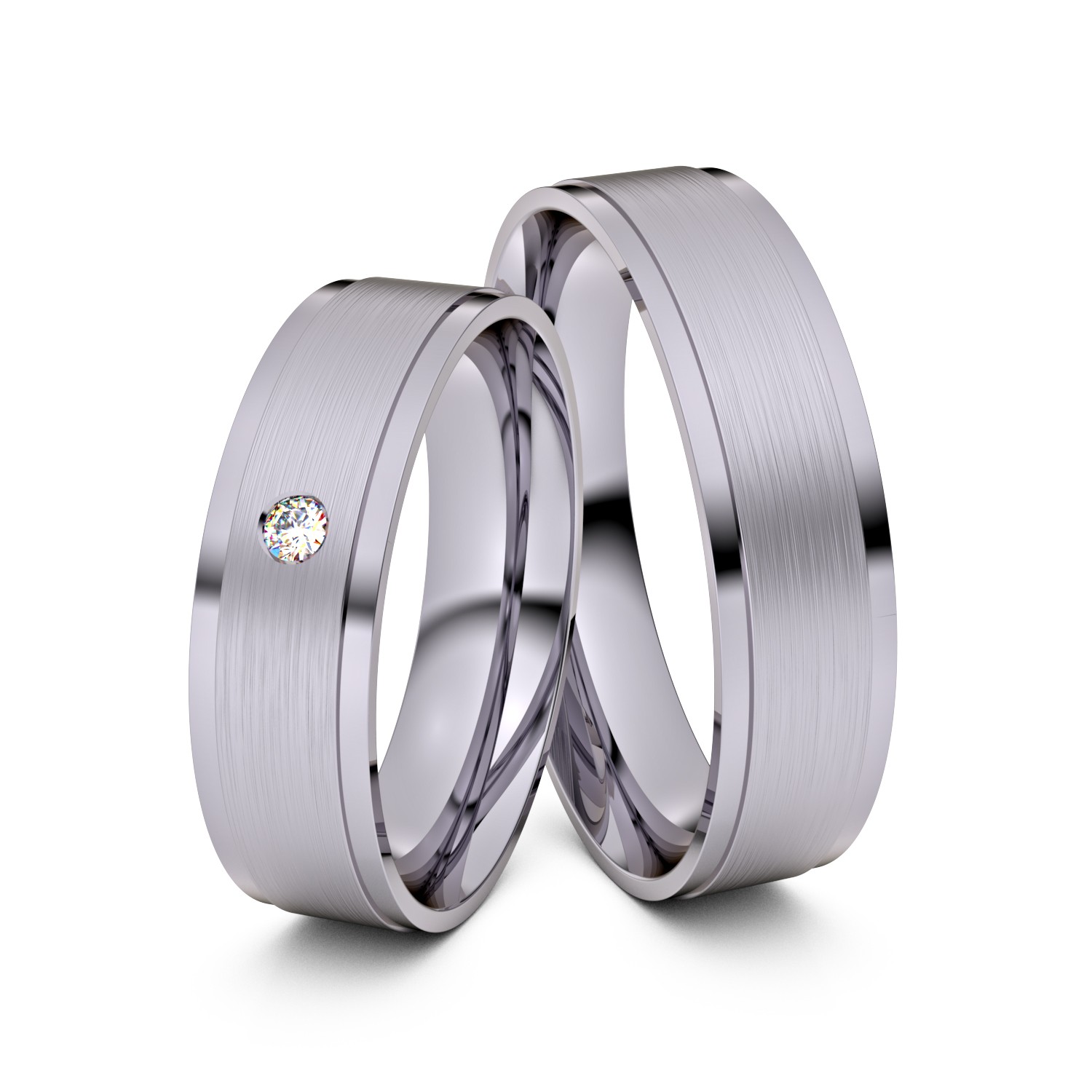 Brillanten-Trauringe 950er Palladium – opt. mit Gravur, Farbe, wählbarer Reinheitsstufe & hochwertigem Holzetui Unkategorisiert online kaufen