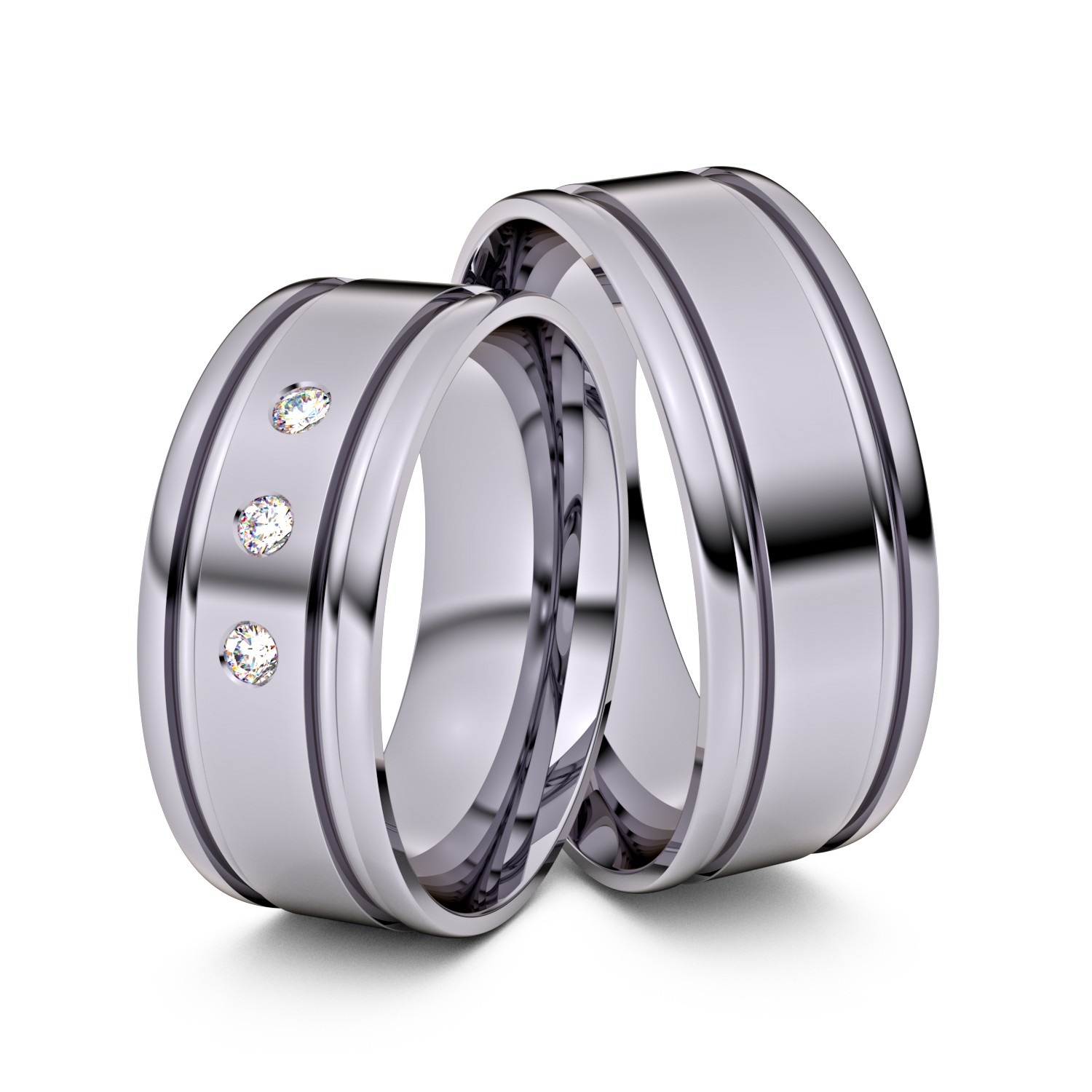 Brillanten-Trauringe 950er Palladium – opt. mit Gravur, Farbe, wählbarer Reinheitsstufe & hochwertigem Holzetui Unkategorisiert online kaufen