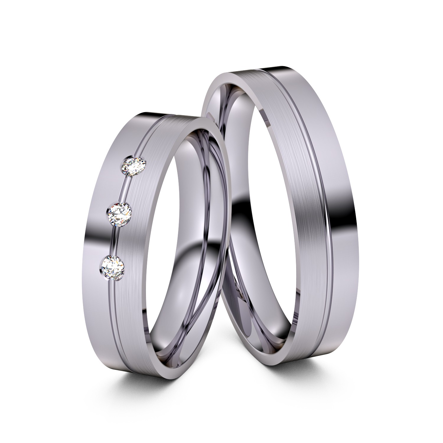 Brillanten-Trauringe 950er Palladium – opt. mit Gravur, Farbe, wählbarer Reinheitsstufe & hochwertigem Holzetui Unkategorisiert online kaufen