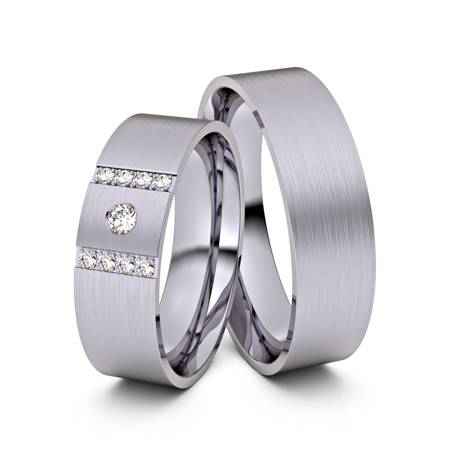 Brillanten-Trauringe 950er Palladium – opt. mit Gravur, Farbe, wählbarer Reinheitsstufe & hochwertigem Holzetui Unkategorisiert online kaufen