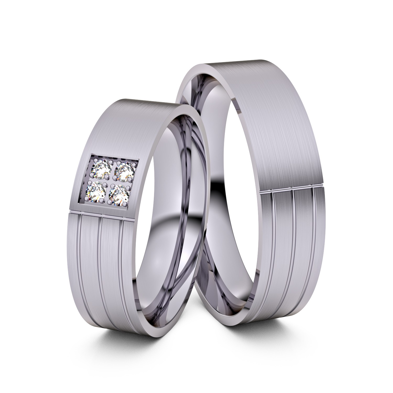 Brillanten-Trauringe 950er Palladium – opt. mit Gravur, Farbe, wählbarer Reinheitsstufe & hochwertigem Holzetui Unkategorisiert online kaufen