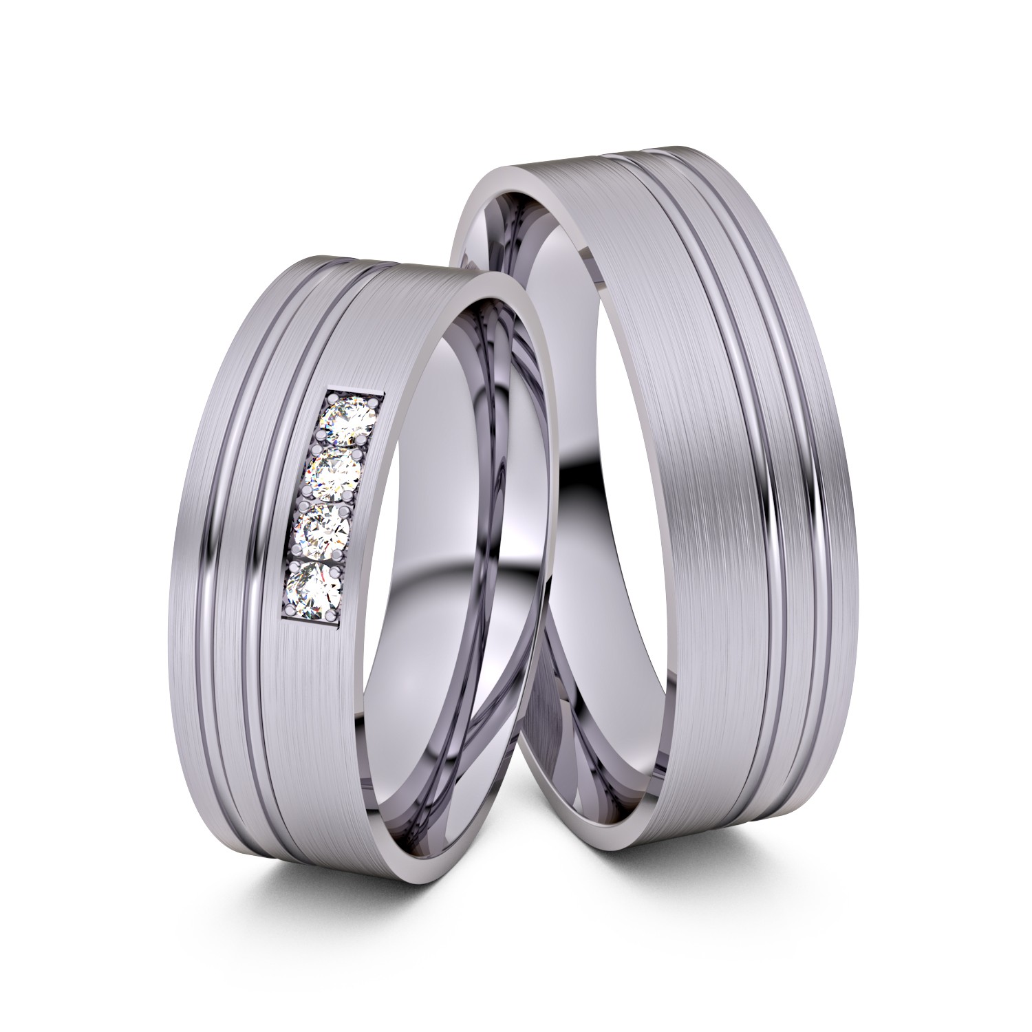 Brillanten-Trauringe 950er Palladium – opt. mit Gravur, Farbe, wählbarer Reinheitsstufe & hochwertigem Holzetui Unkategorisiert online kaufen