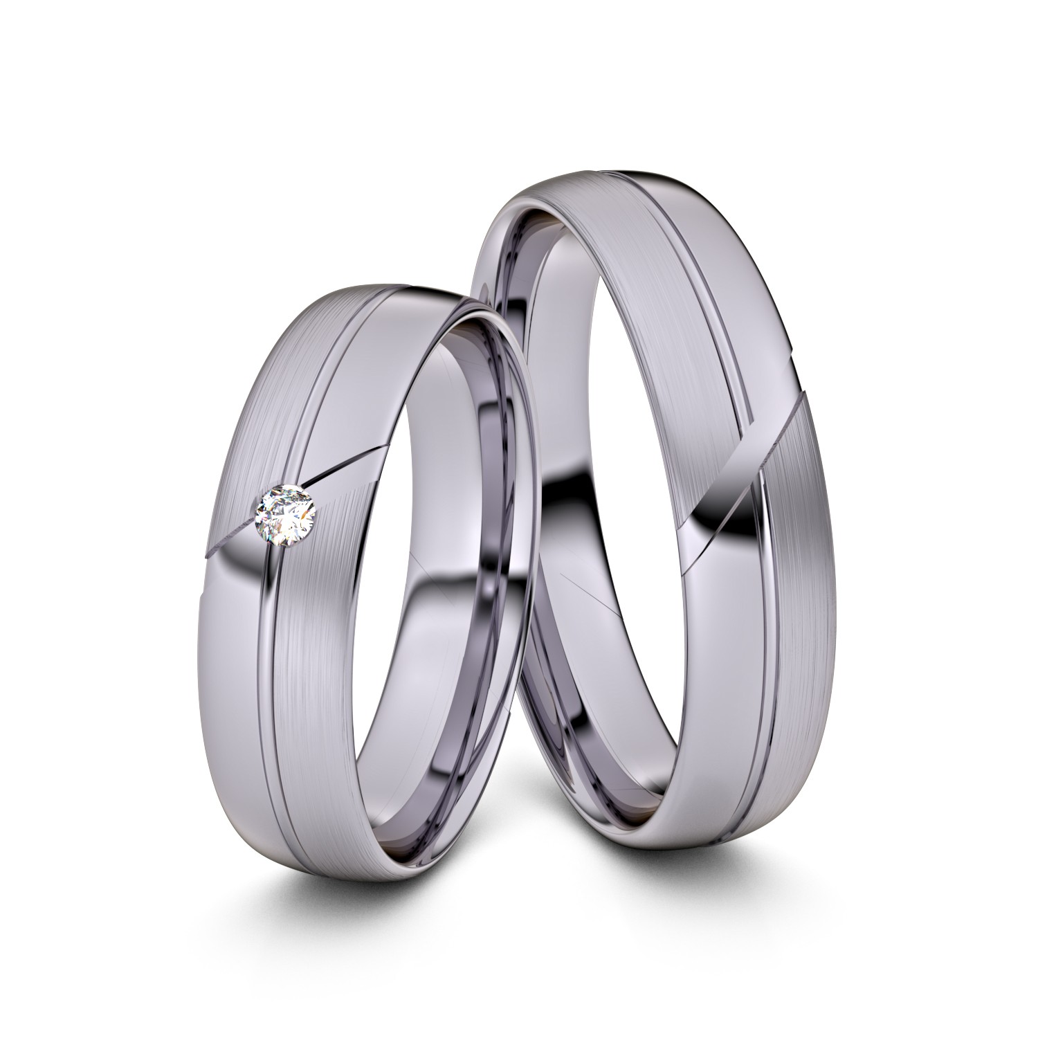 Brillanten-Trauringe 950er Palladium – opt. mit Gravur, Farbe, wählbarer Reinheitsstufe & hochwertigem Holzetui Unkategorisiert online kaufen