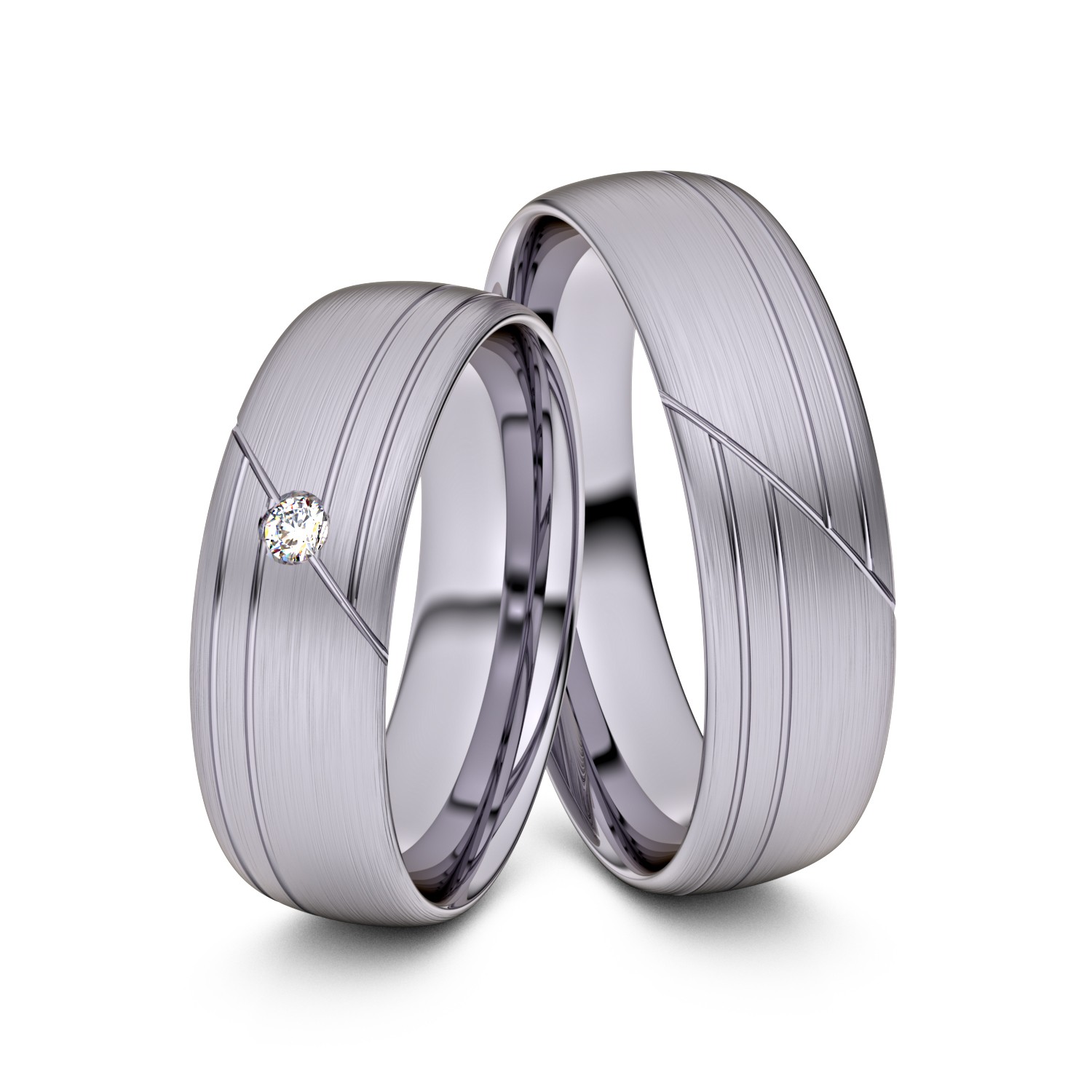 Brillanten-Trauringe 950er Palladium – opt. mit Gravur, Farbe, wählbarer Reinheitsstufe & hochwertigem Holzetui Unkategorisiert online kaufen
