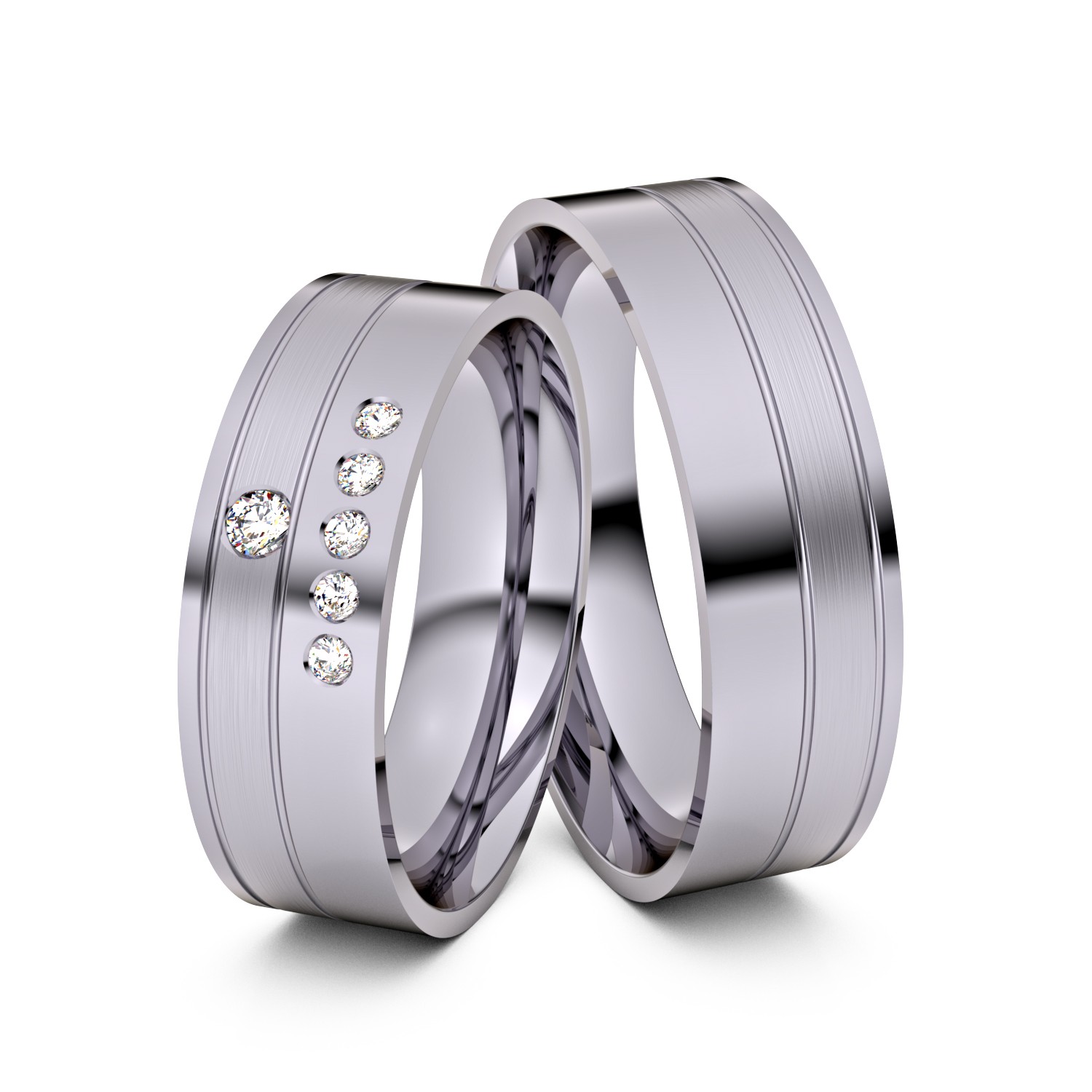 Brillanten-Trauringe 950er Palladium – opt. mit Gravur, Farbe, wählbarer Reinheitsstufe & hochwertigem Holzetui Unkategorisiert online kaufen
