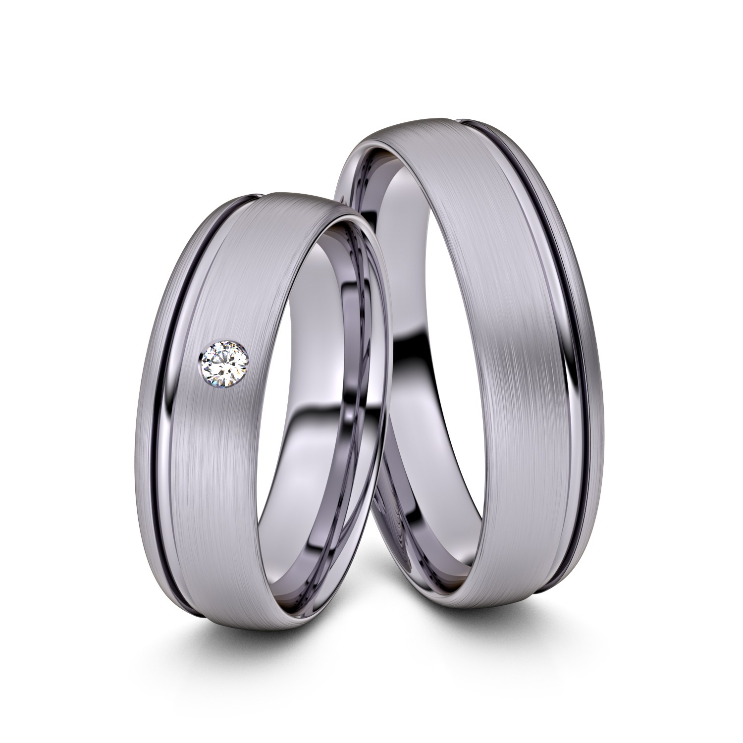 Brillanten-Trauringe 950er Palladium – opt. mit Gravur, Farbe, wählbarer Reinheitsstufe & hochwertigem Holzetui Unkategorisiert online kaufen