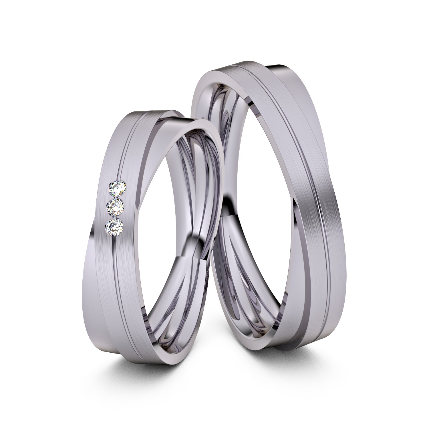Brillanten-Trauringe 950er Palladium – opt. mit Gravur, Farbe, wählbarer Reinheitsstufe & hochwertigem Holzetui Unkategorisiert online kaufen