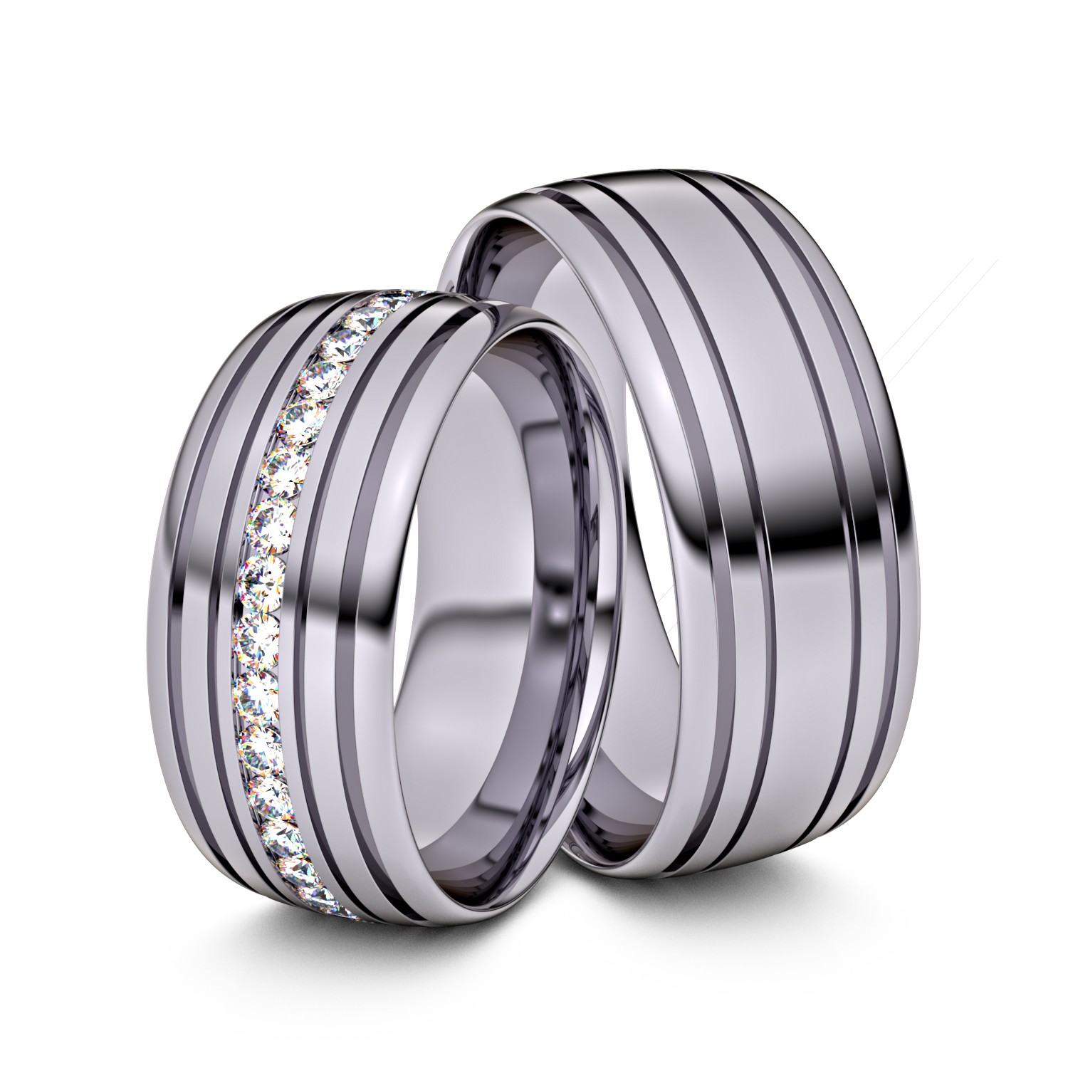 Brillanten-Trauringe 950er Palladium – opt. mit Gravur, Farbe, wählbarer Reinheitsstufe & hochwertigem Holzetui Unkategorisiert online kaufen