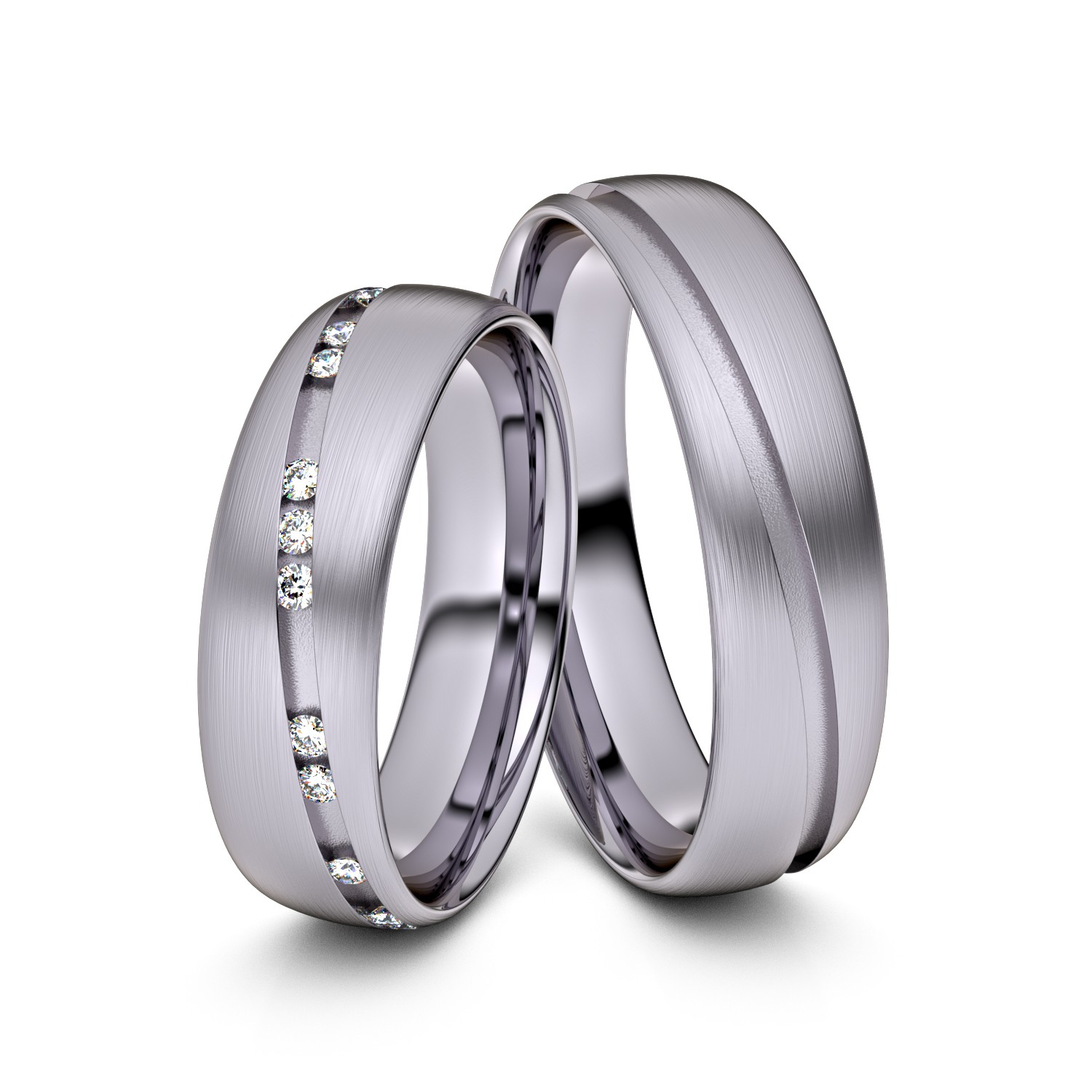Brillanten-Trauringe 950er Palladium – opt. mit Gravur, Farbe, wählbarer Reinheitsstufe & hochwertigem Holzetui Unkategorisiert online kaufen