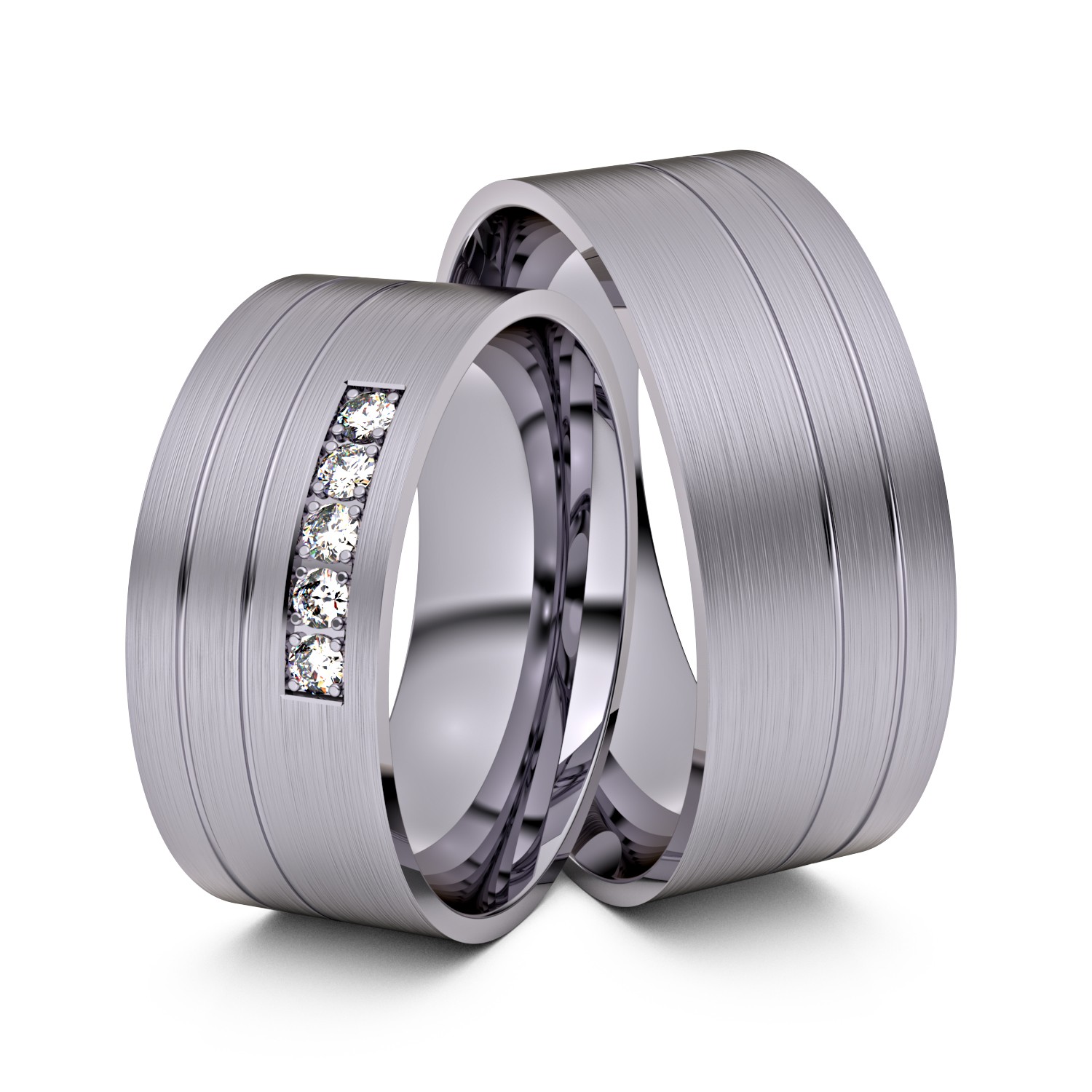 Brillanten-Trauringe 950er Palladium – opt. mit Gravur, Farbe, wählbarer Reinheitsstufe & hochwertigem Holzetui Unkategorisiert online kaufen