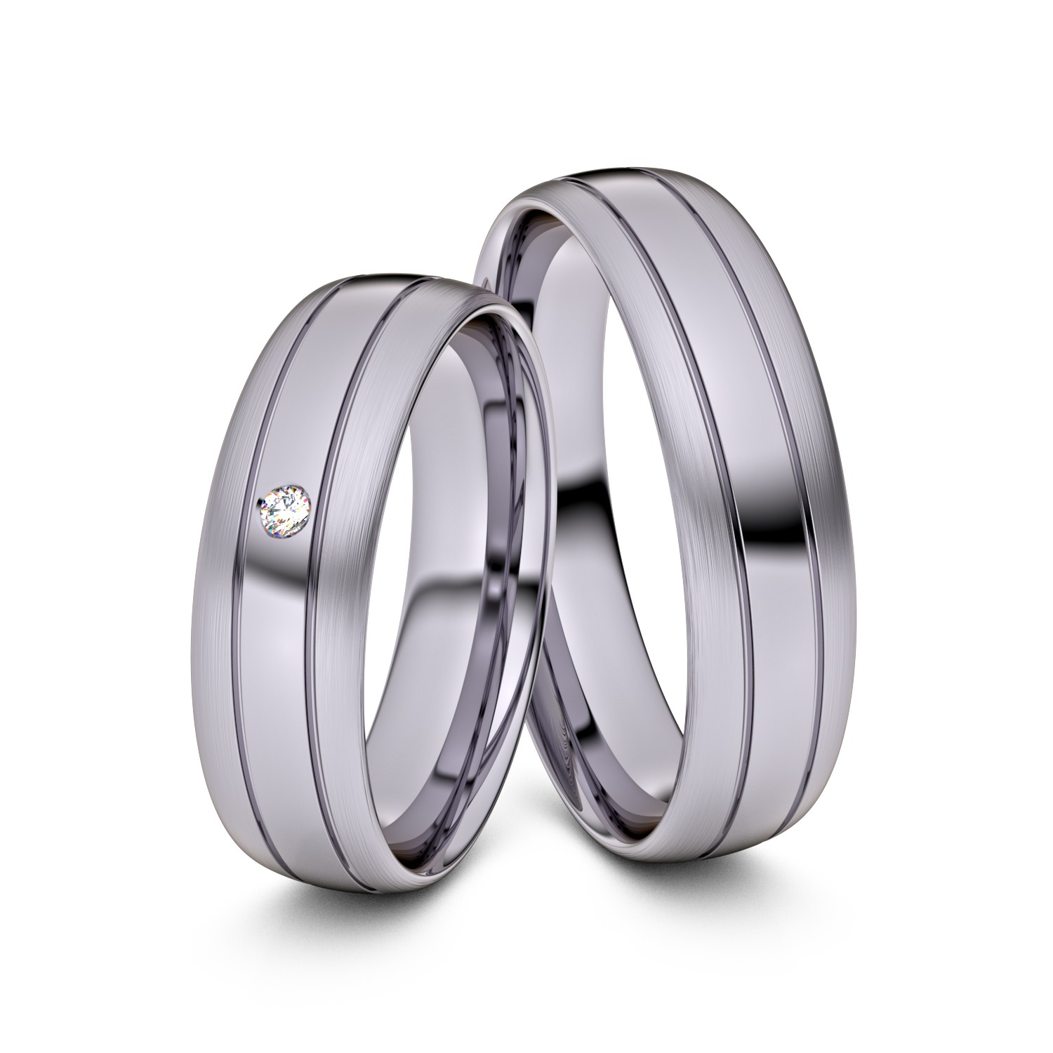 Brillanten-Trauringe 950er Palladium – opt. mit Gravur, Farbe, wählbarer Reinheitsstufe & hochwertigem Holzetui Unkategorisiert online kaufen