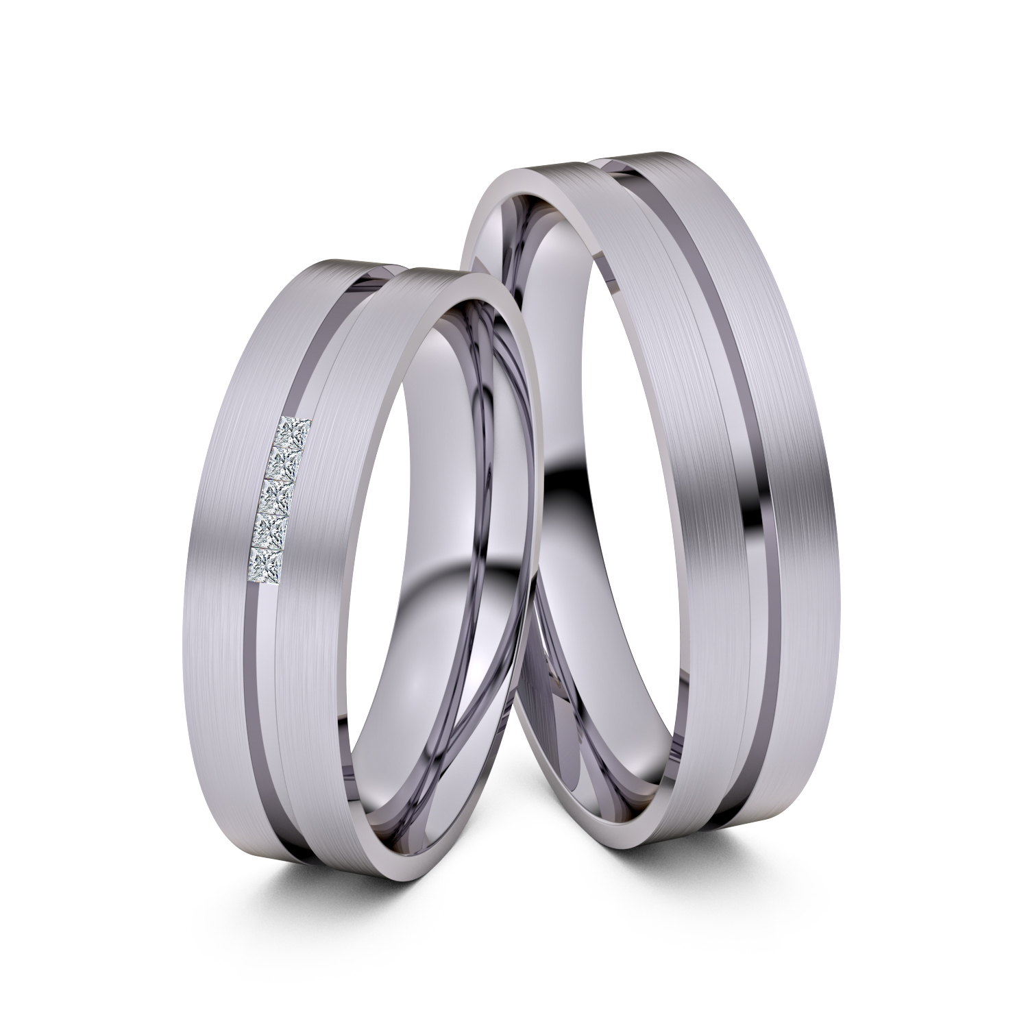 Brillanten-Trauringe 950er Palladium – opt. mit Gravur, Farbe, wählbarer Reinheitsstufe & hochwertigem Holzetui Unkategorisiert online kaufen