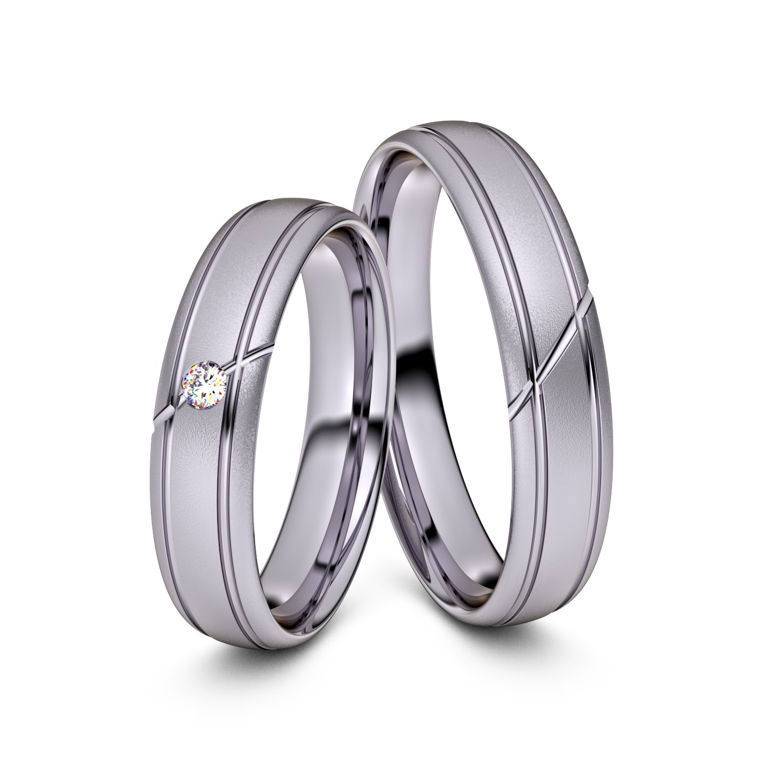 Brillanten-Trauringe 950er Palladium – opt. mit Gravur, Farbe, wählbarer Reinheitsstufe & hochwertigem Holzetui Unkategorisiert online kaufen