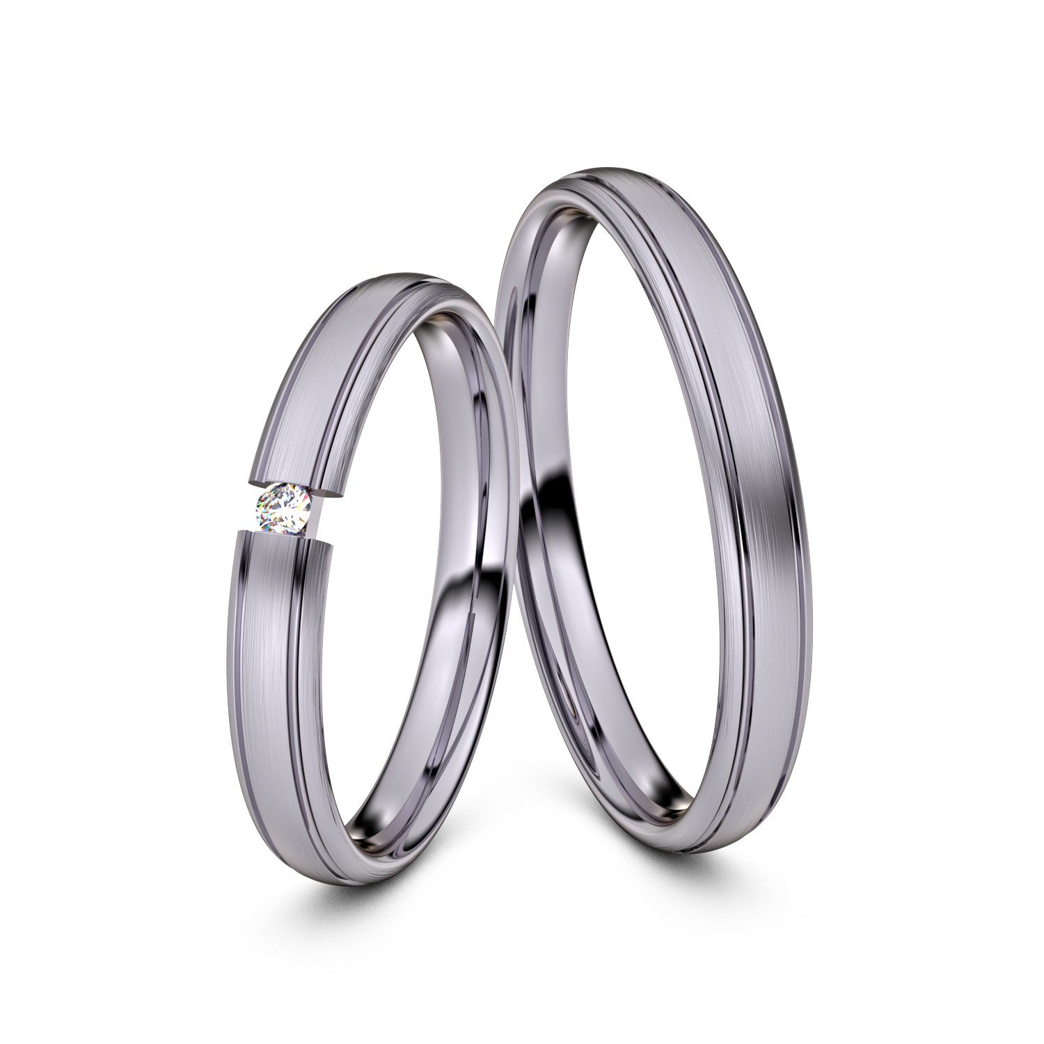 Brillanten-Trauringe 950er Palladium – opt. mit Gravur, Farbe, wählbarer Reinheitsstufe & hochwertigem Holzetui Unkategorisiert online kaufen