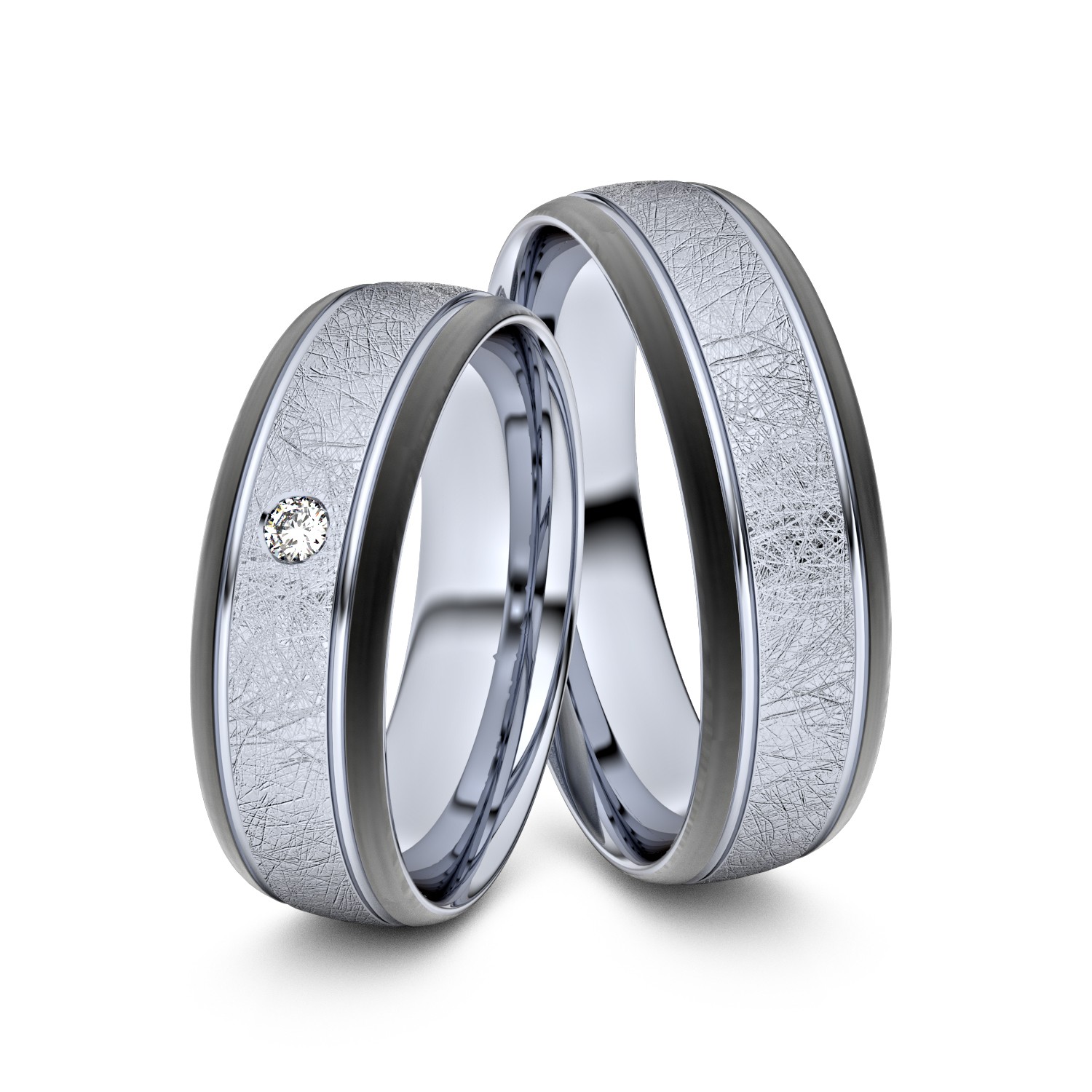 Brillanten-Trauringe 950er Platin-Carbon – opt. mit Gravur, Farbe, wählbarer Reinheitsstufe & hochwertigem Holzetui Unkategorisiert online kaufen