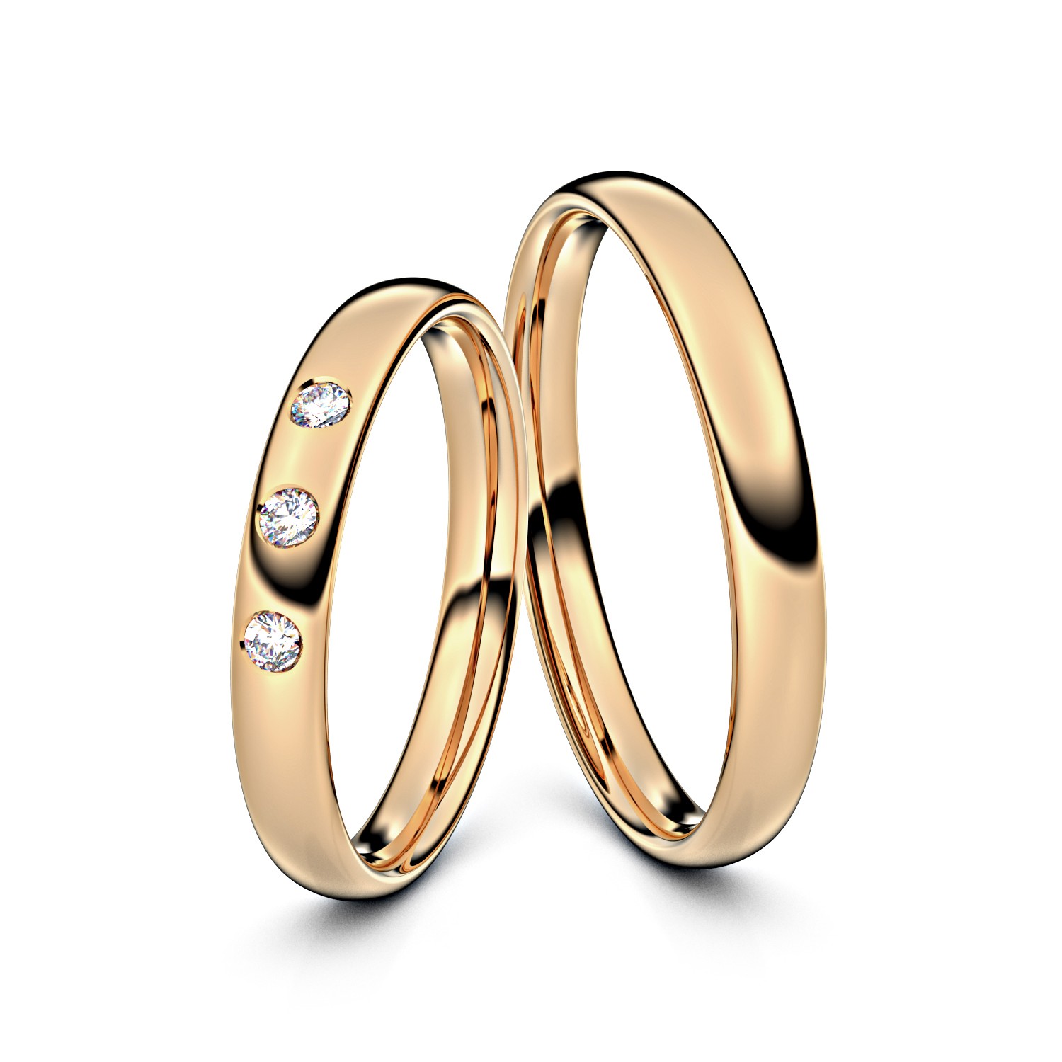 Brillanten-Trauringe Classic 333er Roségold – opt. mit Gravur, Farbe, wählbarer Reinheitsstufe & hochwertigem Holzetui Unkategorisiert online kaufen