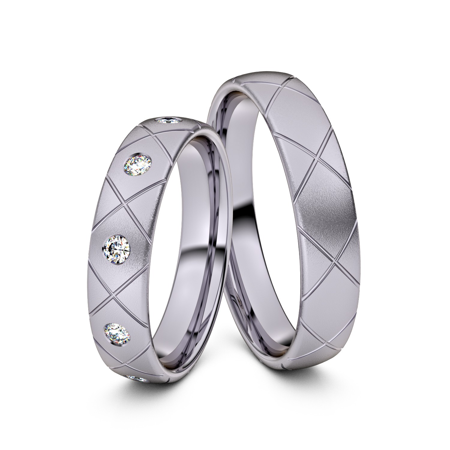 Brillanten-Trauringe Criss-Cross 585er Palladium – opt. mit Gravur, Farbe, wählbarer Reinheitsstufe & hochwertigem Holzetui Unkategorisiert online kaufen