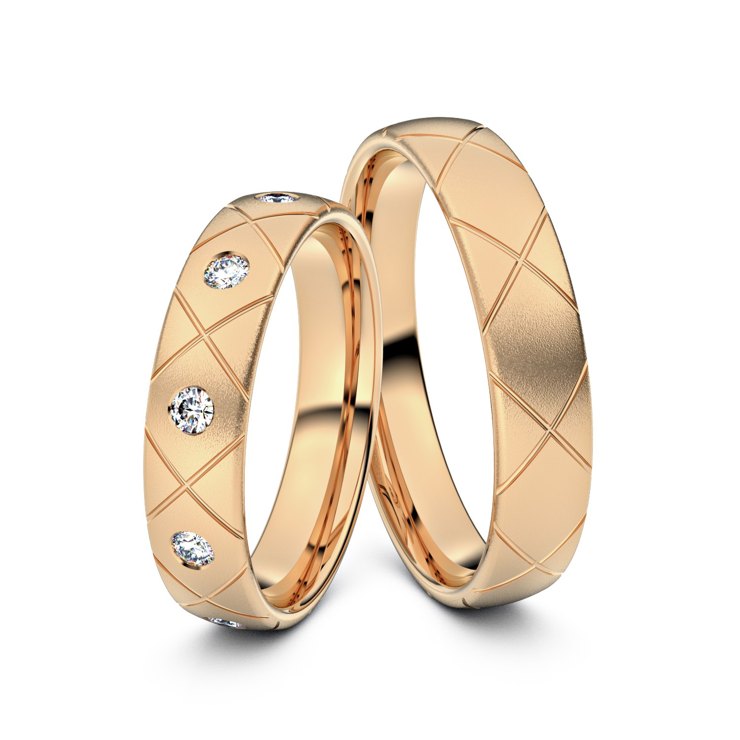 Brillanten-Trauringe Criss-Cross 585er Roségold – opt. mit Gravur, Farbe, wählbarer Reinheitsstufe & hochwertigem Holzetui Unkategorisiert online kaufen
