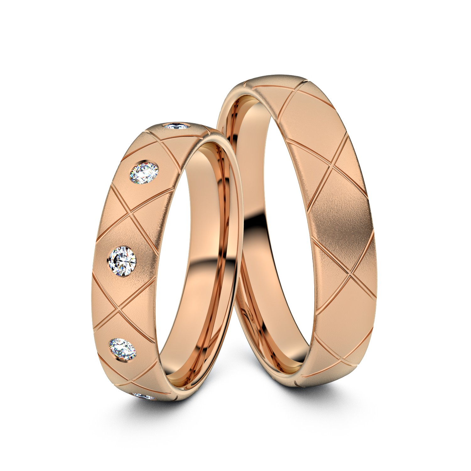 Brillanten-Trauringe Criss-Cross 585er Rotgold – opt. mit Gravur, Farbe, wählbarer Reinheitsstufe & hochwertigem Holzetui Unkategorisiert online kaufen