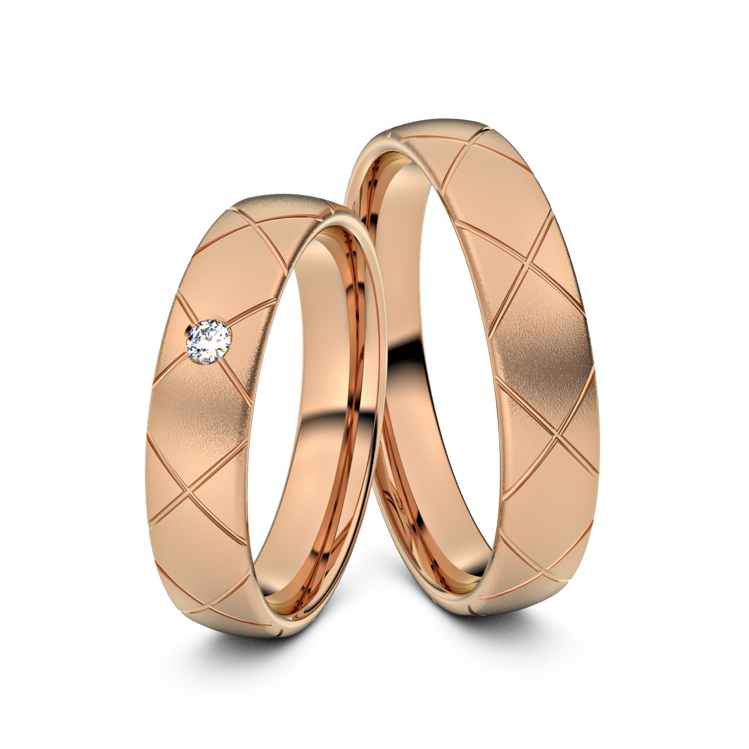 Brillanten-Trauringe Criss-Cross 750er Rotgold – opt. mit Gravur, Farbe, wählbarer Reinheitsstufe & hochwertigem Holzetui Unkategorisiert online kaufen