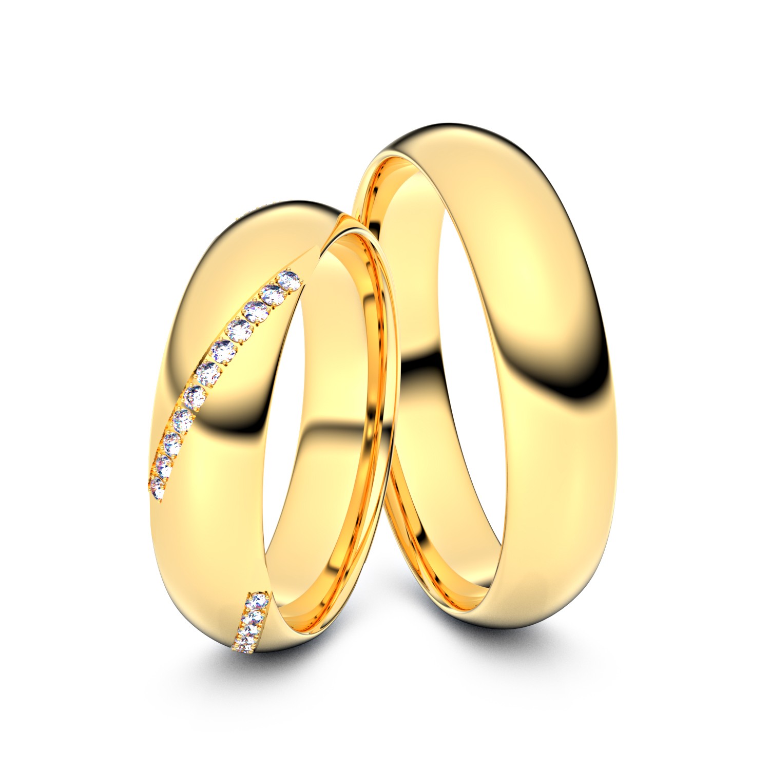 Brillanten-Trauringe Diagonal Eternity 333er Gelbgold – opt. mit Gravur, Farbe, wählbarer Reinheitsstufe & hochwertigem Holzetui Unkategorisiert online kaufen