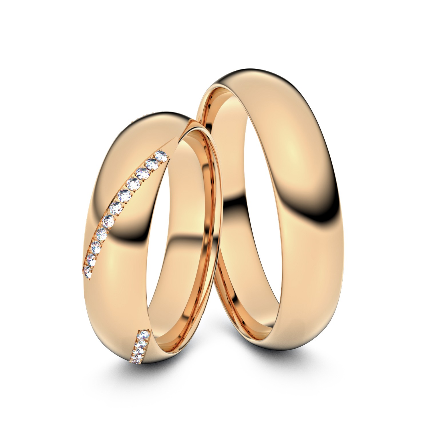 Brillanten-Trauringe Diagonal Eternity 333er Roségold – opt. mit Gravur, Farbe, wählbarer Reinheitsstufe & hochwertigem Holzetui Unkategorisiert online kaufen
