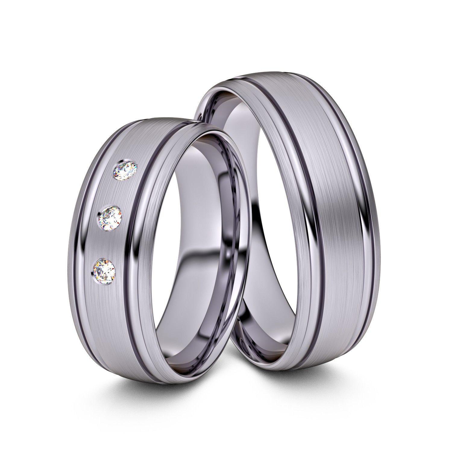 Brillanten-Trauringe Doppelfuge 950er Palladium – opt. mit Gravur, Farbe, wählbarer Reinheitsstufe & hochwertigem Holzetui Unkategorisiert online kaufen