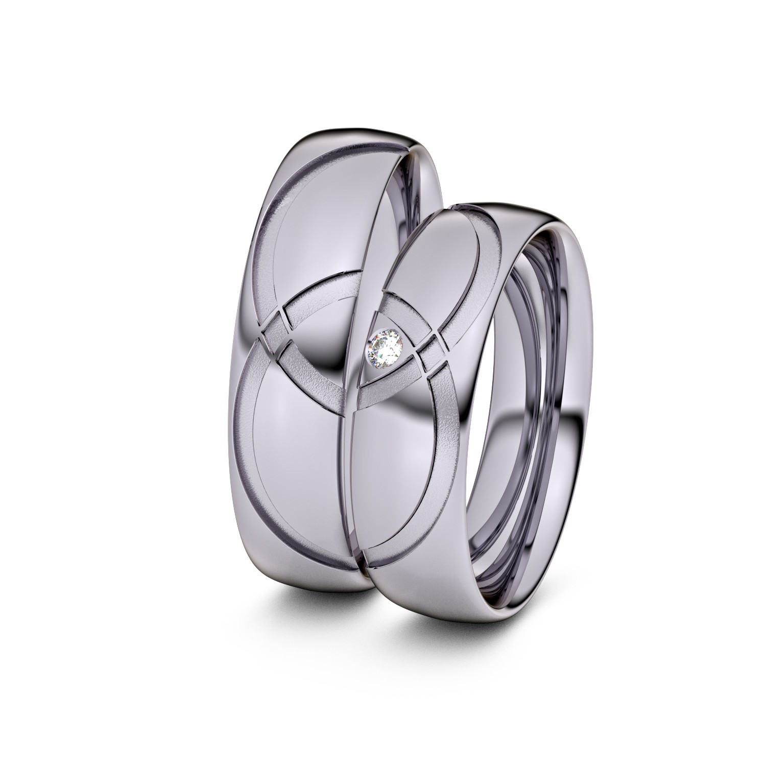 Brillanten-Trauringe Doppelring 585er Palladium – opt. mit Gravur, Farbe, wählbarer Reinheitsstufe & hochwertigem Holzetui Unkategorisiert online kaufen