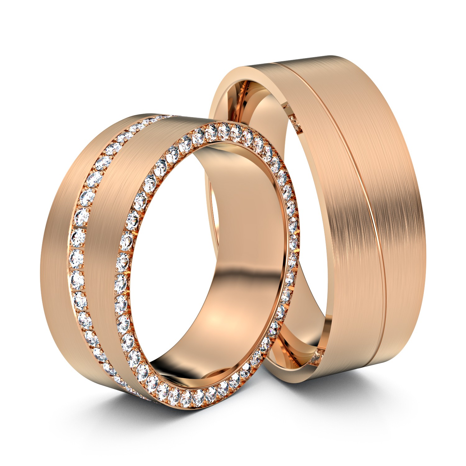 Brillanten-Trauringe Double Eternity 750er Rotgold – opt. mit Gravur, Farbe, wählbarer Reinheitsstufe & hochwertigem Holzetui Unkategorisiert online kaufen