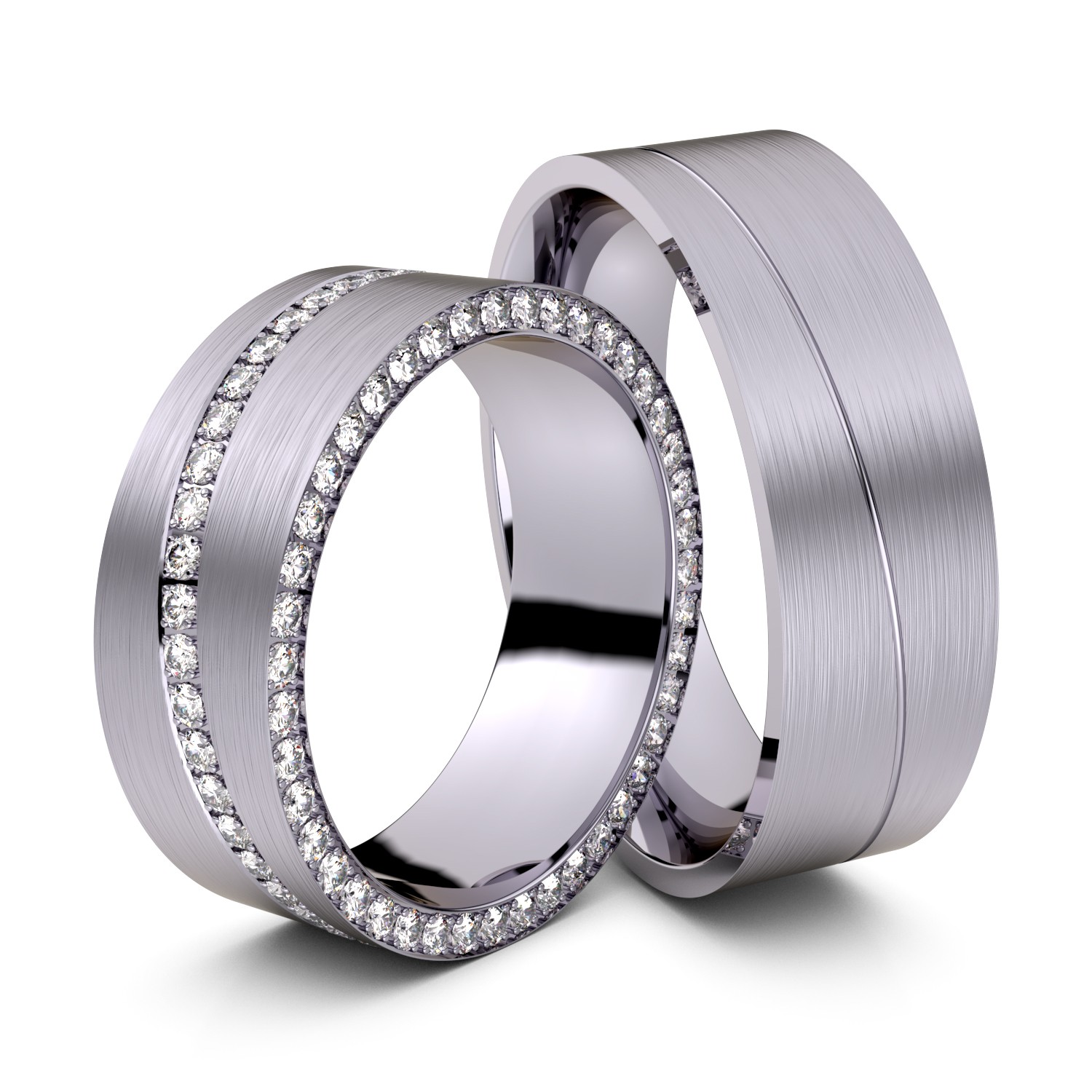 Brillanten-Trauringe Double Eternity 950er Palladium – opt. mit Gravur, Farbe, wählbarer Reinheitsstufe & hochwertigem Holzetui Unkategorisiert online kaufen