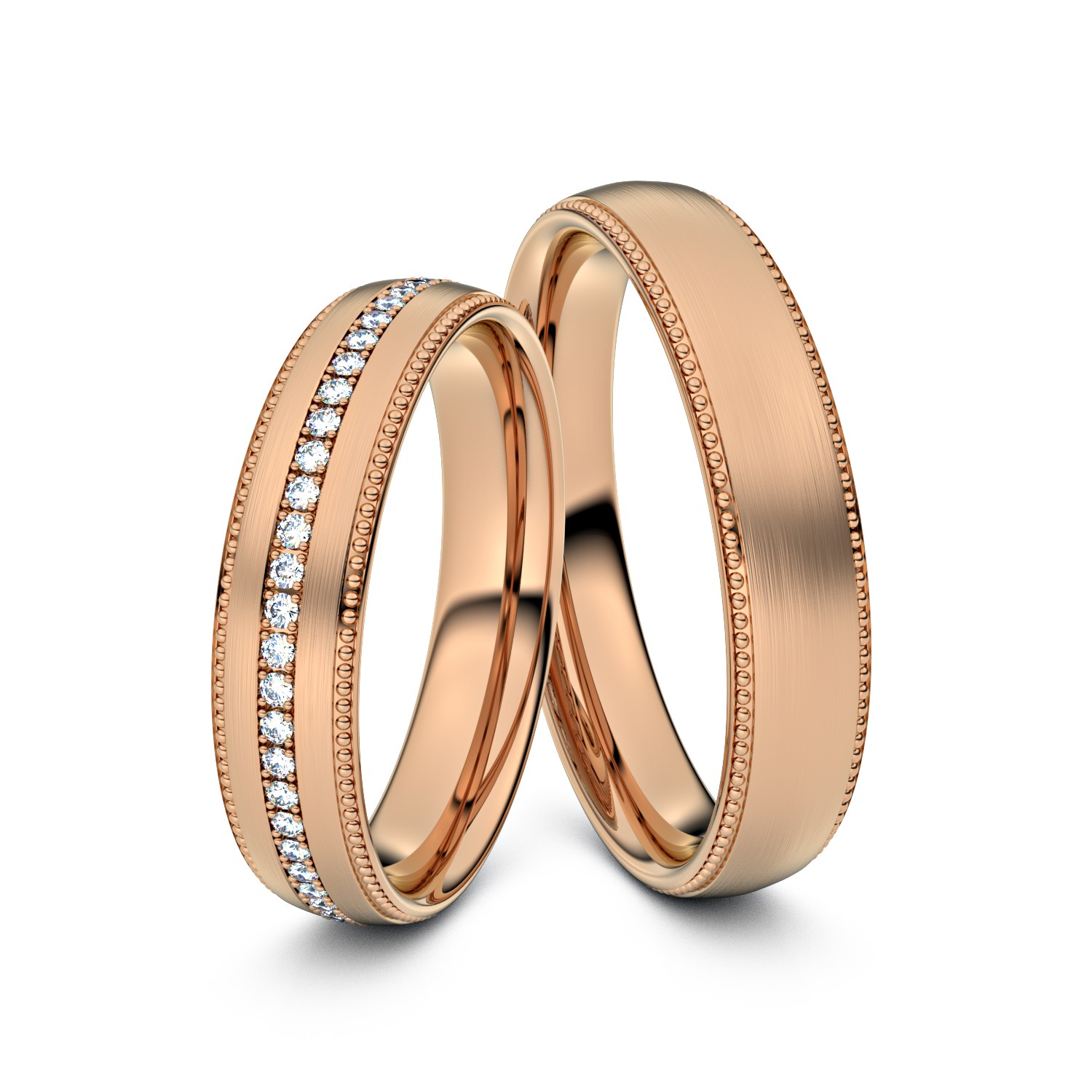 Brillanten-Trauringe Double Pearl 585er Rotgold – opt. mit Gravur, Farbe, wählbarer Reinheitsstufe & hochwertigem Holzetui Unkategorisiert online kaufen