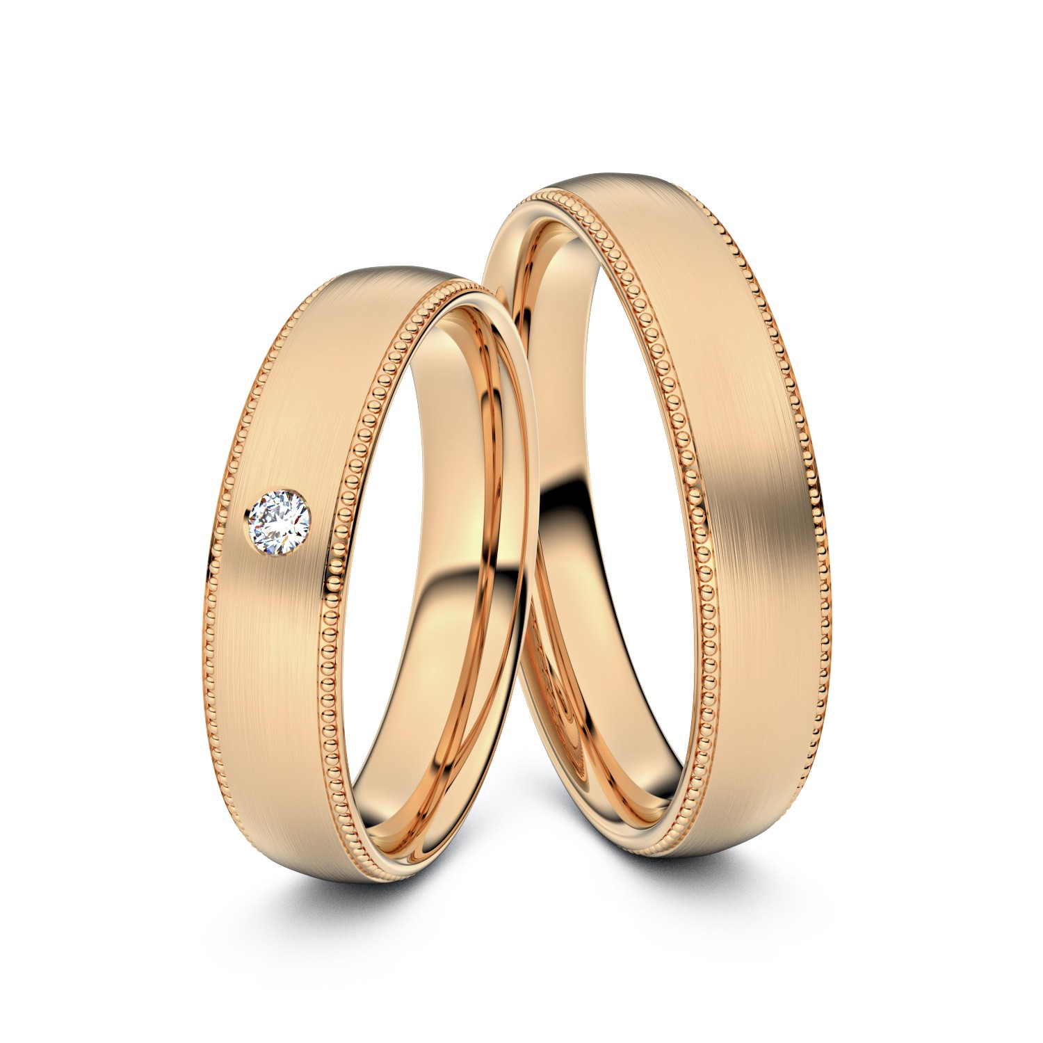 Brillanten-Trauringe Double Pearl 750er Roségold – opt. mit Gravur, Farbe, wählbarer Reinheitsstufe & hochwertigem Holzetui Unkategorisiert online kaufen