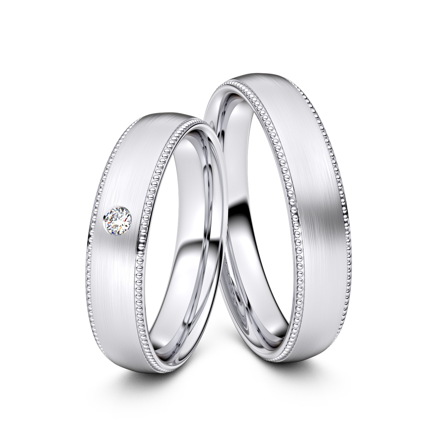 Brillanten-Trauringe Double Pearl 925er Silber – opt. mit Gravur, Farbe, wählbarer Reinheitsstufe & hochwertigem Holzetui Unkategorisiert online kaufen