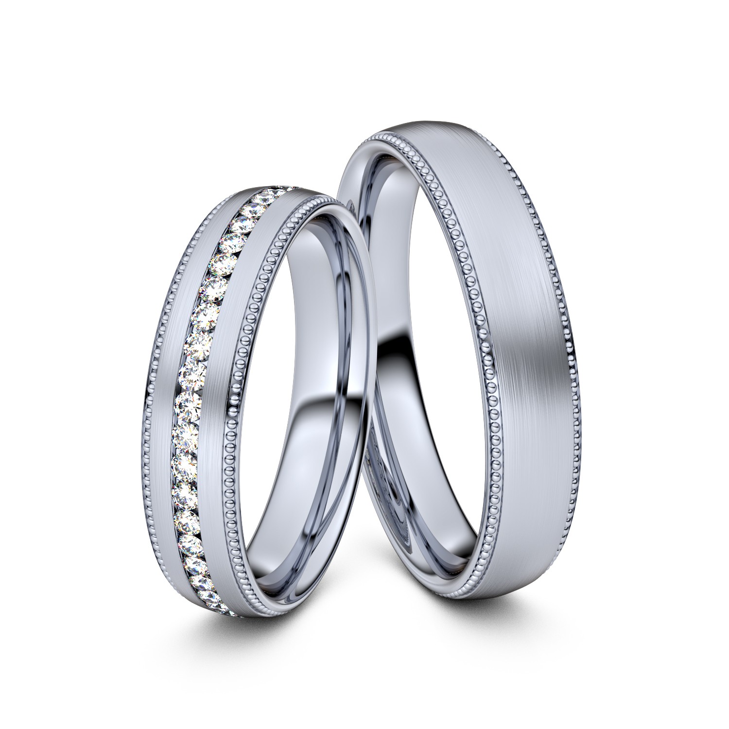Brillanten-Trauringe Double Pearl 950er Platin – opt. mit Gravur, Farbe, wählbarer Reinheitsstufe & hochwertigem Holzetui Unkategorisiert online kaufen
