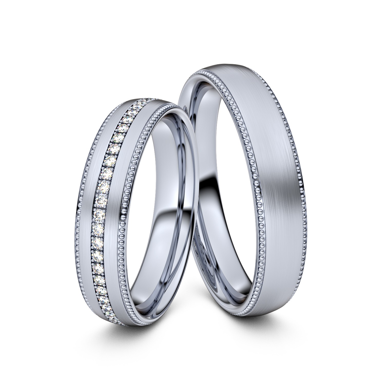 Brillanten-Trauringe Double Pearl 950er Platin – opt. mit Gravur, Farbe, wählbarer Reinheitsstufe & hochwertigem Holzetui Unkategorisiert online kaufen