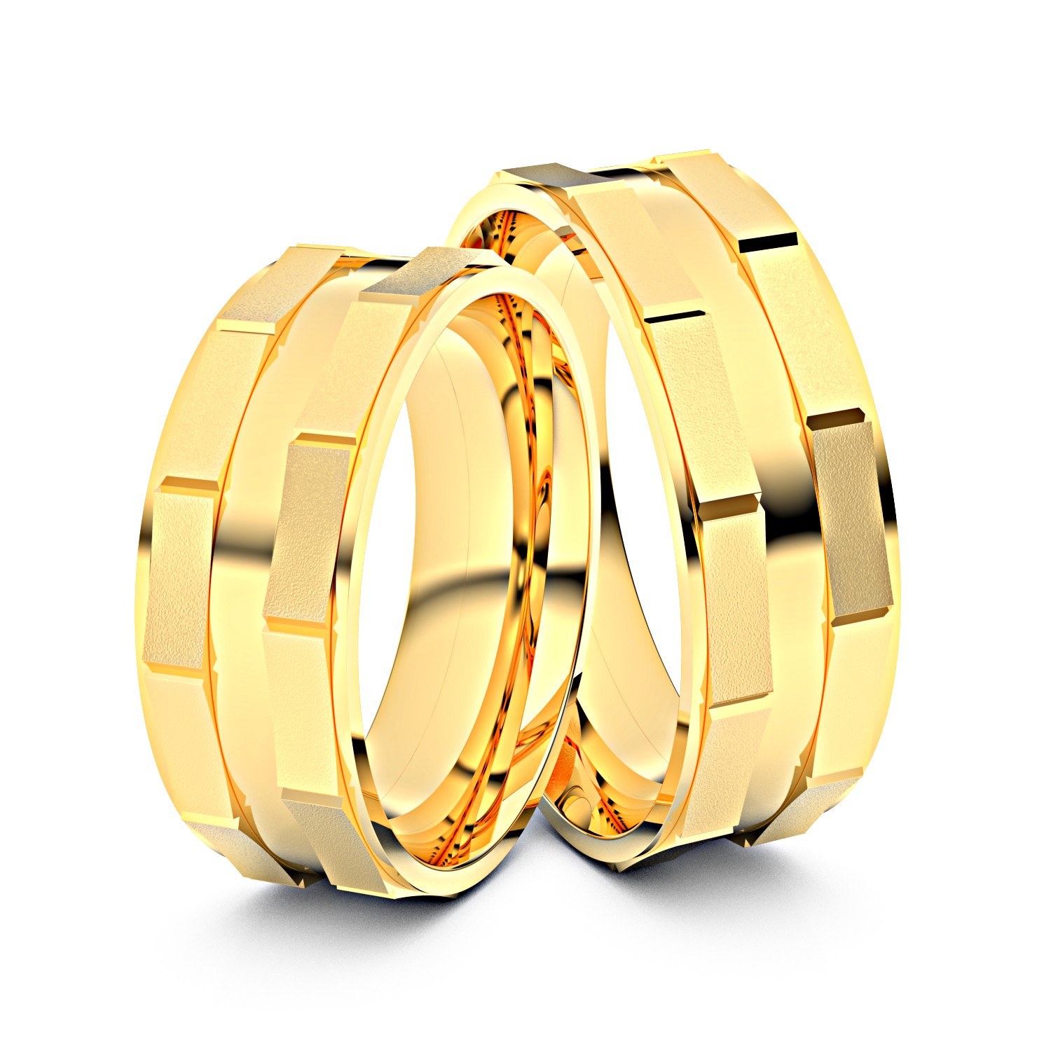 Brillanten-Trauringe Eckige Bänder 333er Gelbgold – opt. mit Gravur, Farbe, wählbarer Reinheitsstufe & hochwertigem Holzetui Unkategorisiert online kaufen