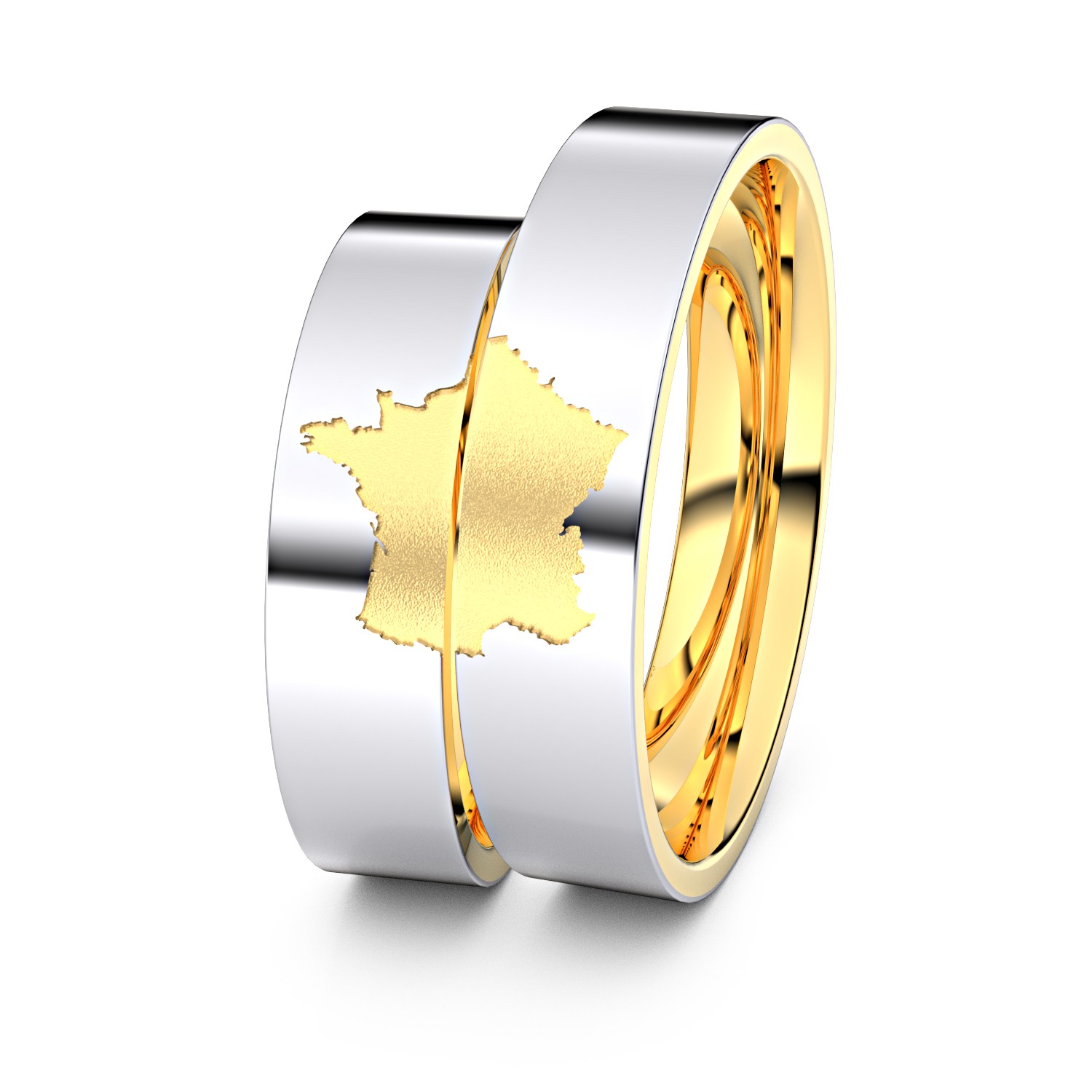 Brillanten-Trauringe Frankreich 333er Weißgold-Gelbgold – opt. mit Gravur, Farbe, wählbarer Reinheitsstufe & hochwertigem Holzetui Unkategorisiert online kaufen